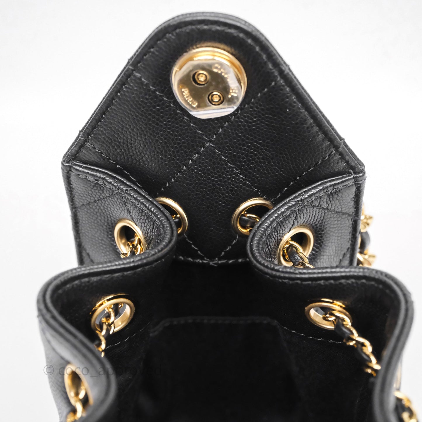 Chanel 25 Mini Bag Black Caviar Gold Hardware