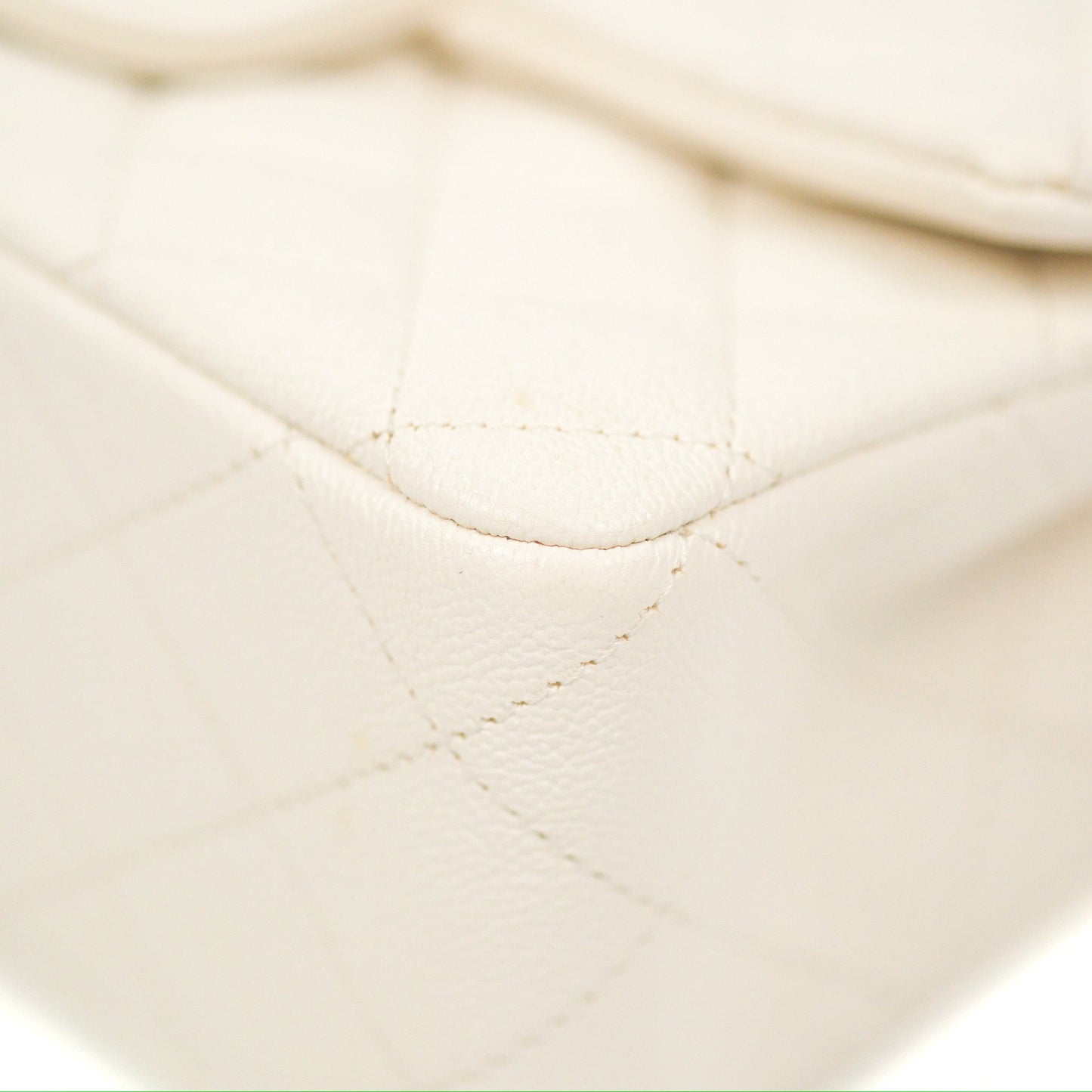 Chanel Top Handle Mini Rectangular Flap Bag White Caviar Gold Hardware