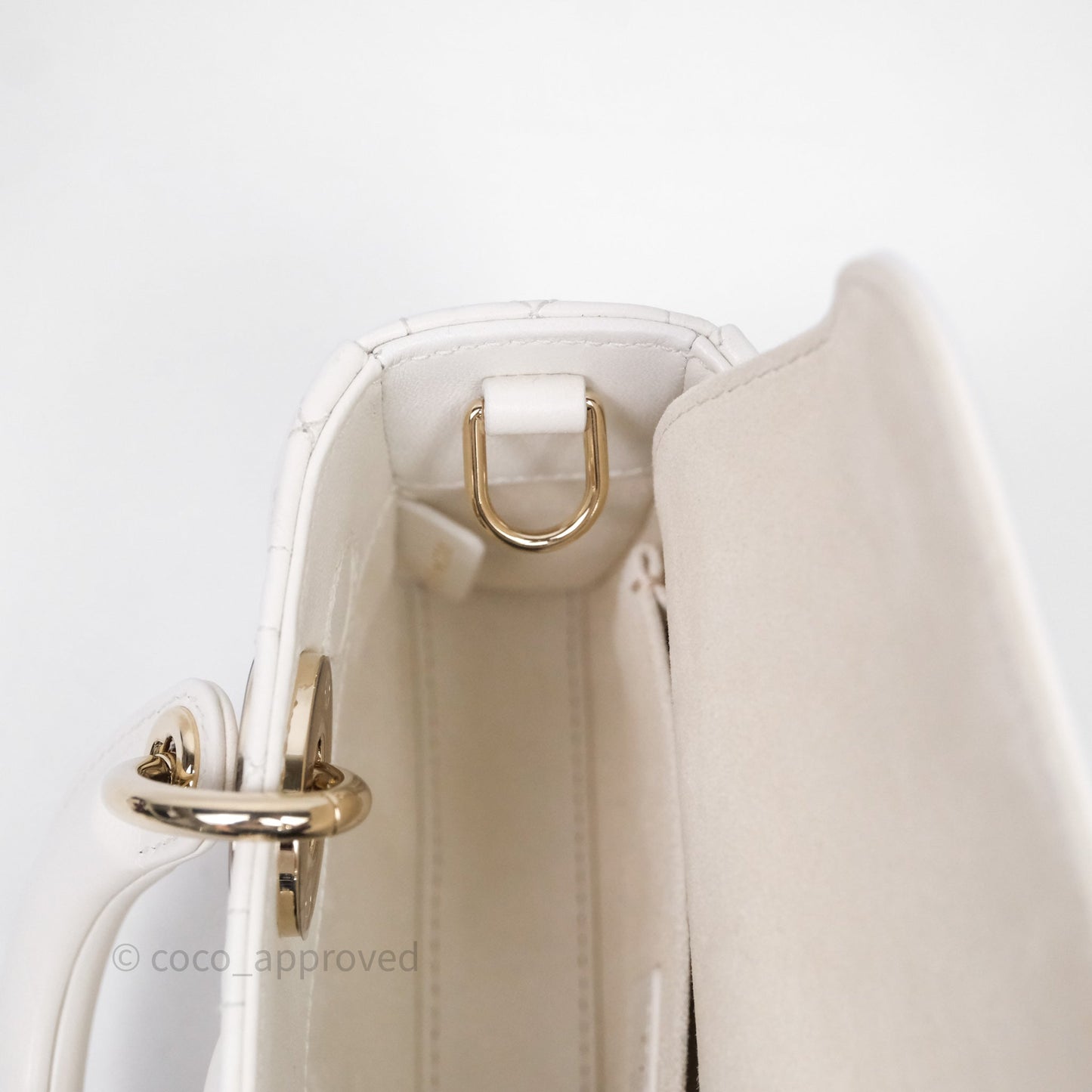 Christian Dior Mini Lady D-Joy White Light Gold Hardware