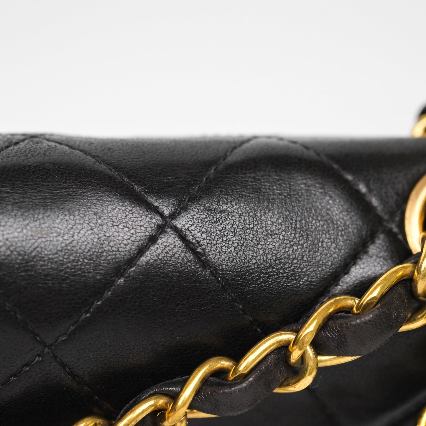 Chanel Vintage Small Classic Flap Black Lambskin 24K Gold Hardware