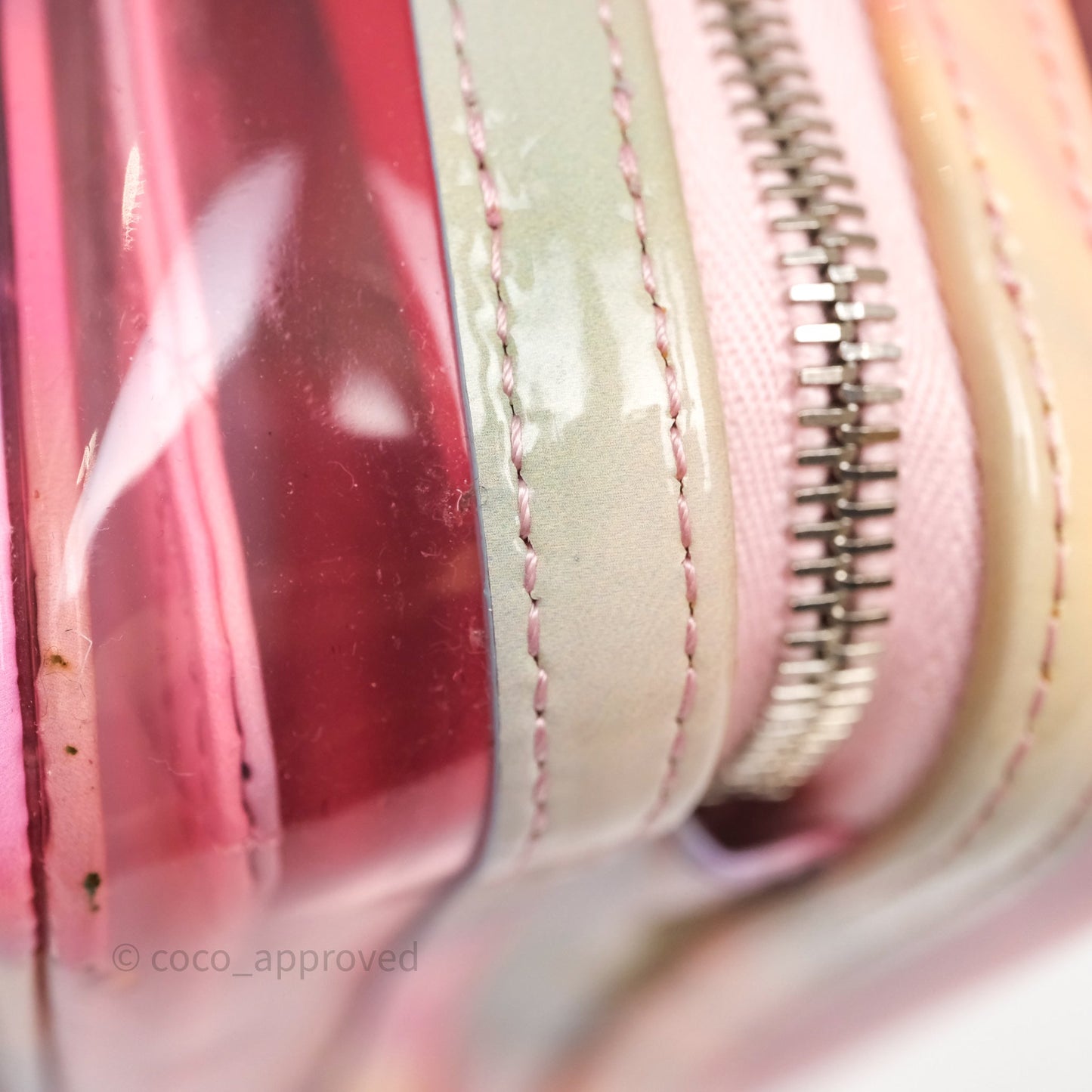 Chanel Filigree Pink Vanity Case PVC Silver Hardware