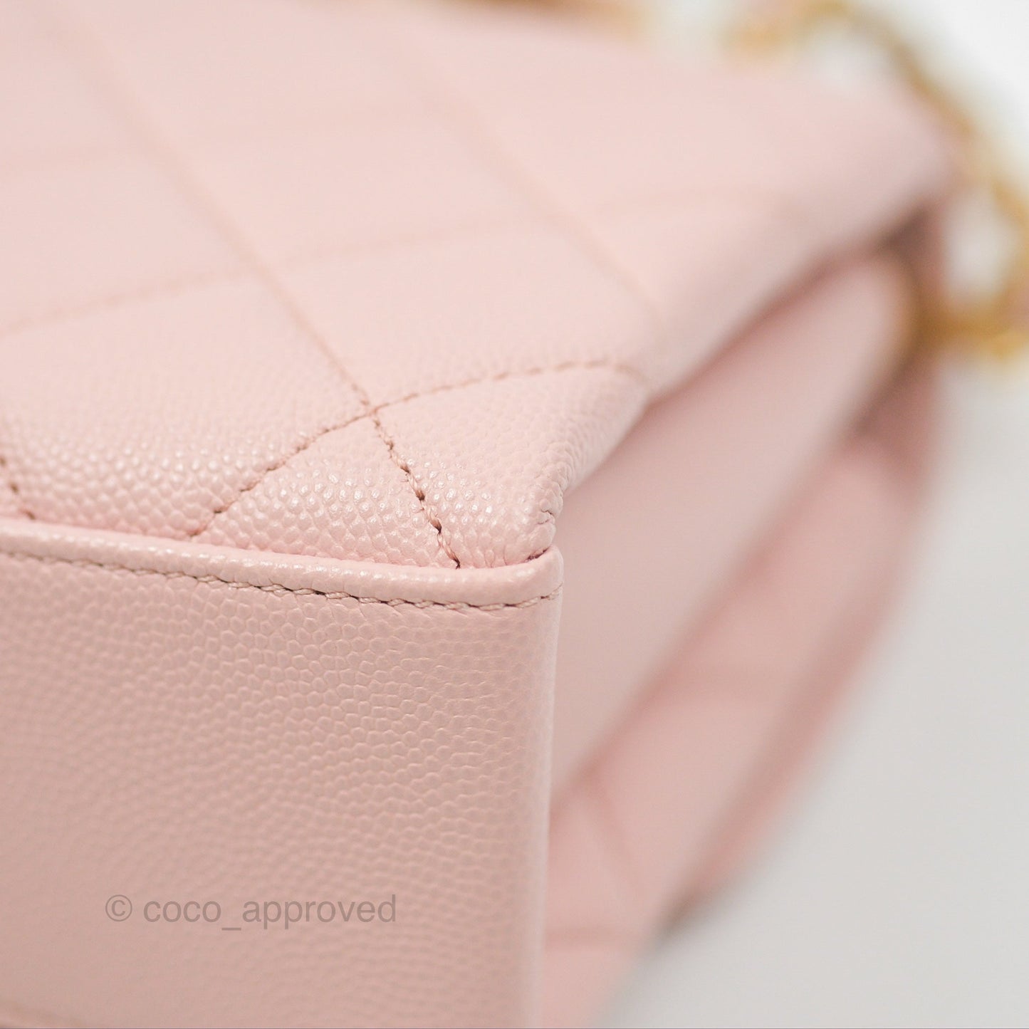 Chanel Carry Me Top Handle Flap Bag Pink Caviar Aged Gold Hardware 23S