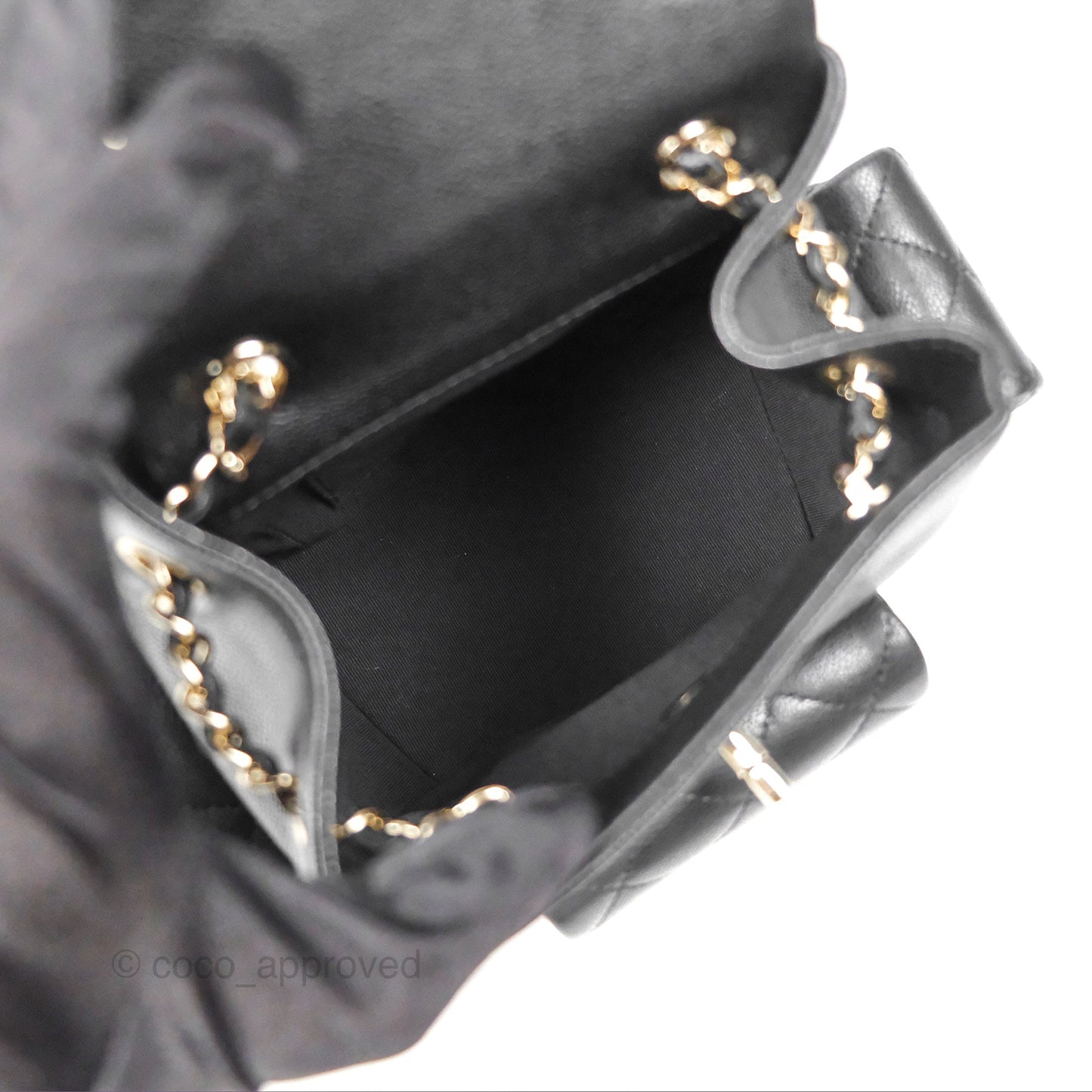 Chanel Small Duma Backpack Caviar Black Gold Hardware 23K