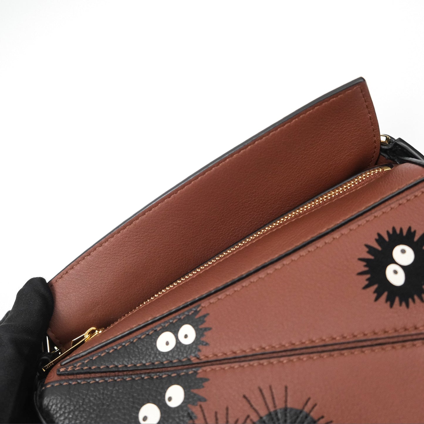 Loewe X Studio Ghibli Spirited Away Mini Puzzle Brown Calfskin
