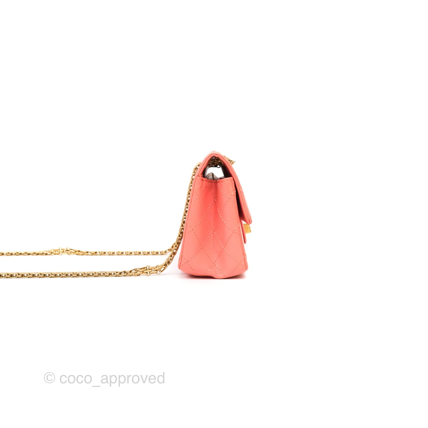 Chanel Mini Reissue 224 Pink Aged Calfskin Aged Gold Hardware