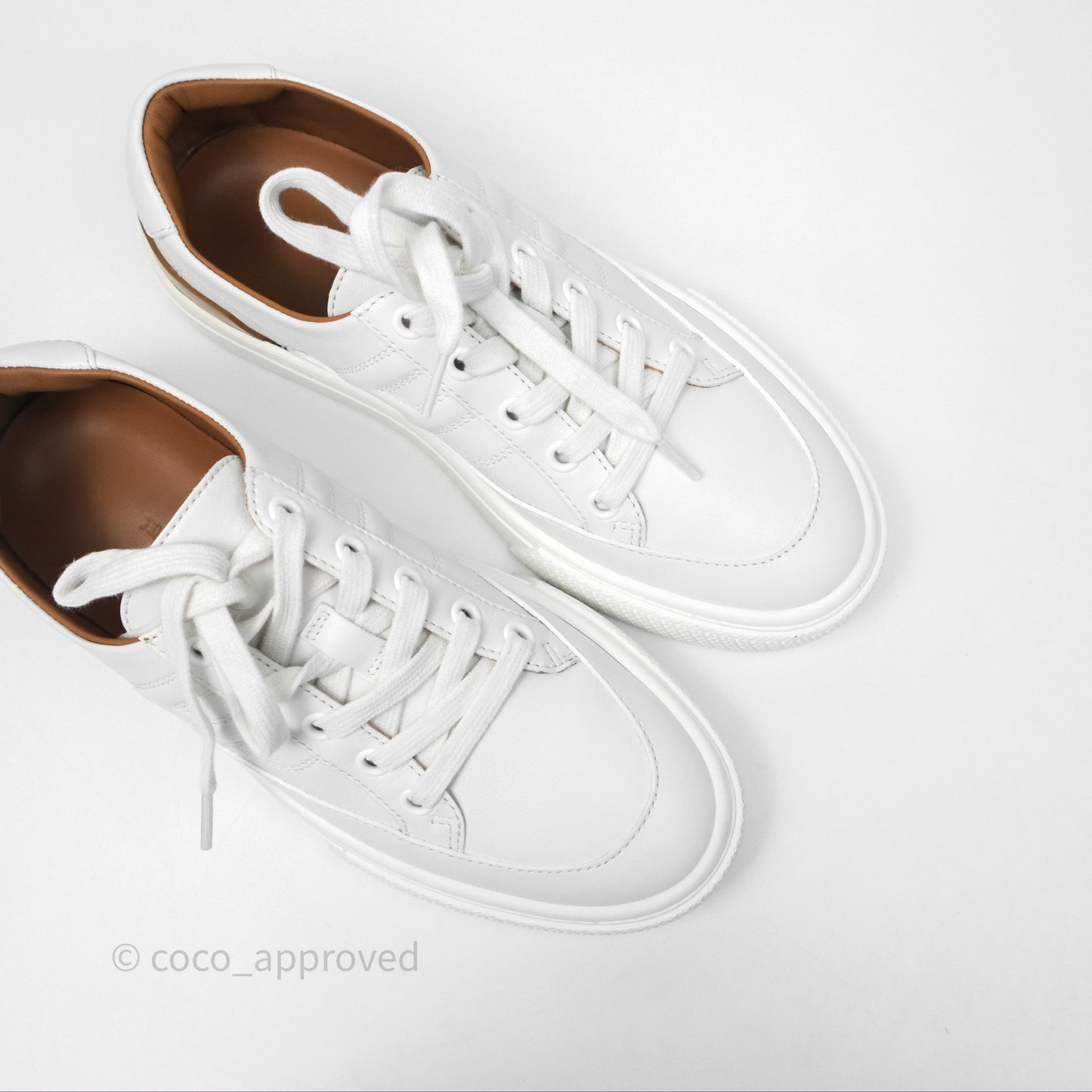 Hermès Deep Sneaker Calfskin White Size 37