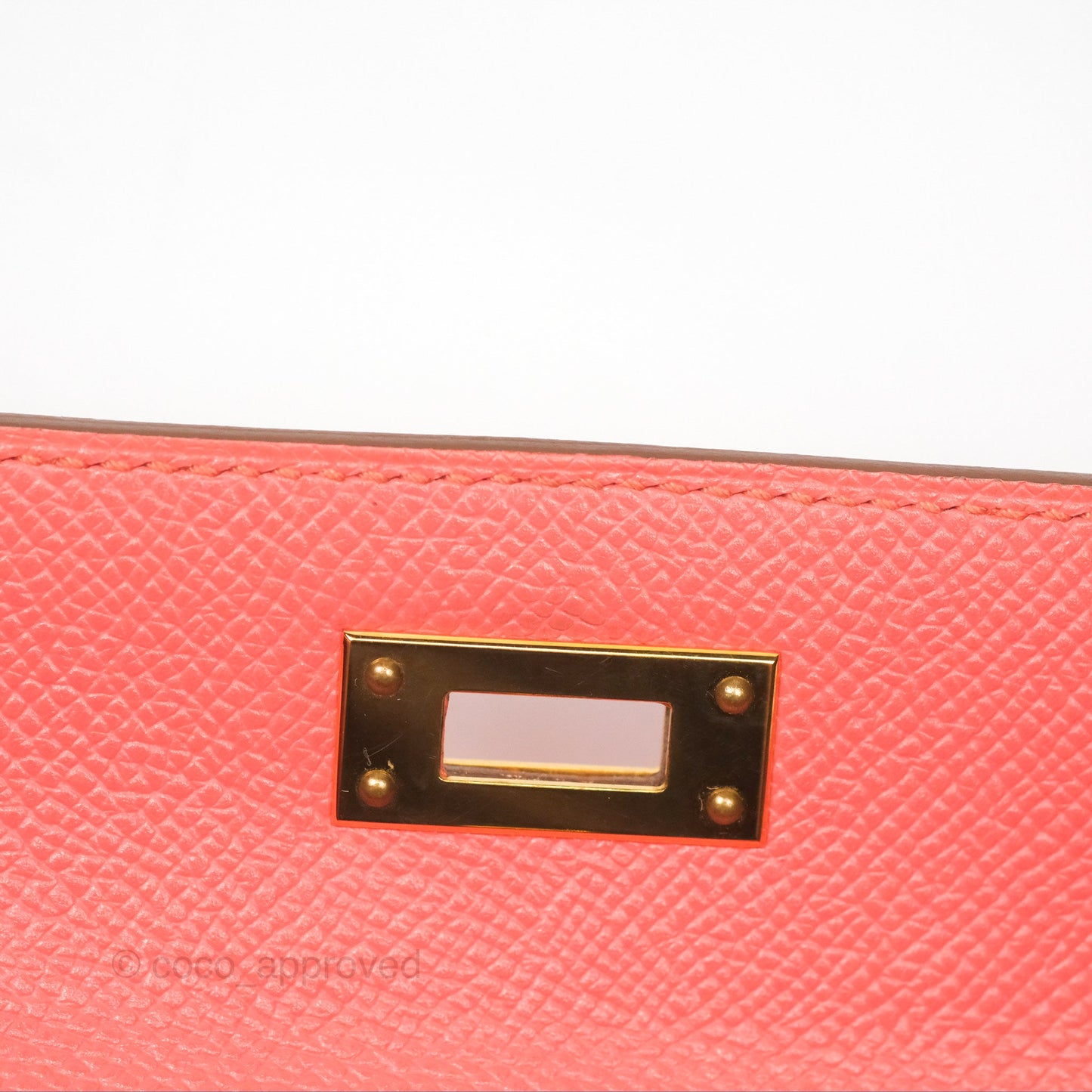 Hermes Kelly Cut Clutch Pochette Flamingo Epsom Gold Hardware