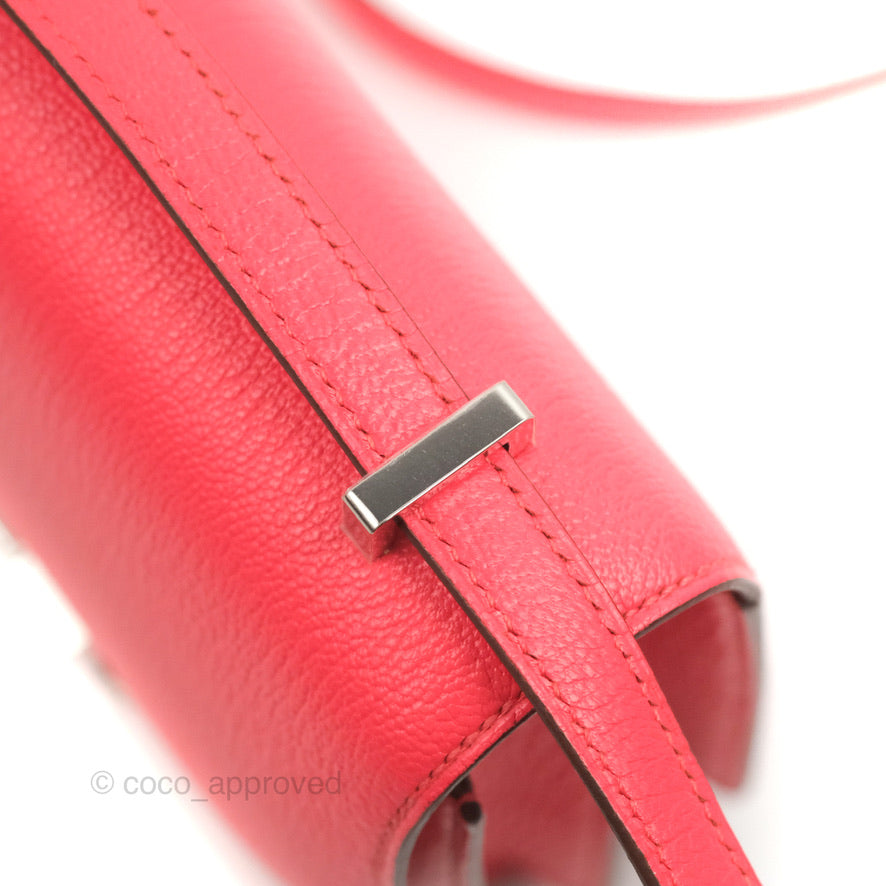Hermès Constance Mini 18cm Rose Texas Chevre Mysore Palladium Hardware