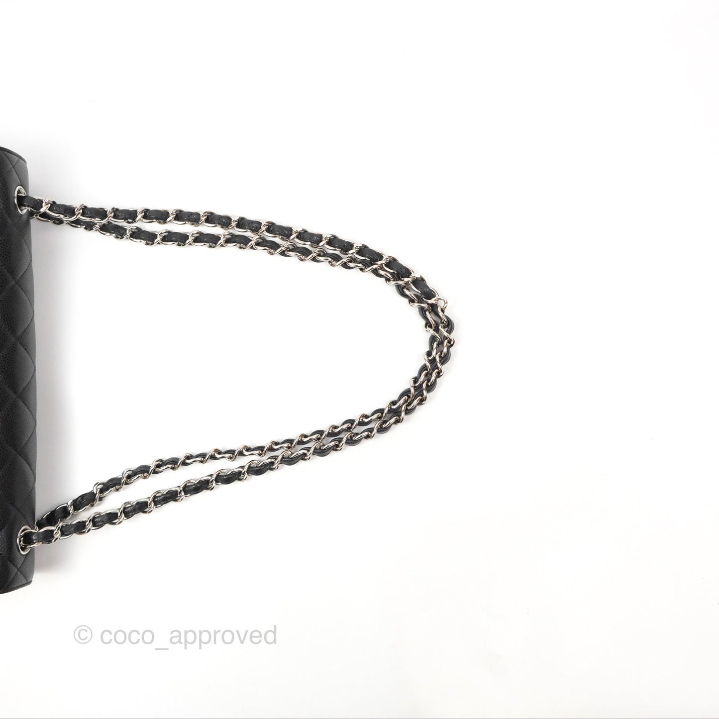 Chanel Jumbo Double Flap Quilted Black Caviar Silver Hardware