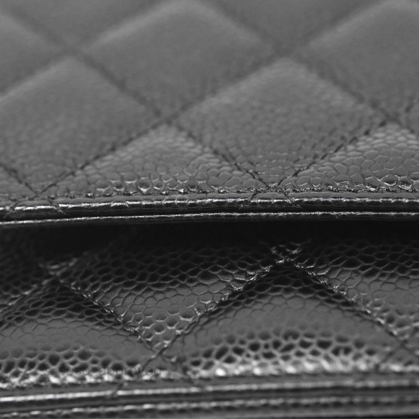 Chanel Classic Wallet On Chain WOC Quilted Black Caviar Gold Hardware