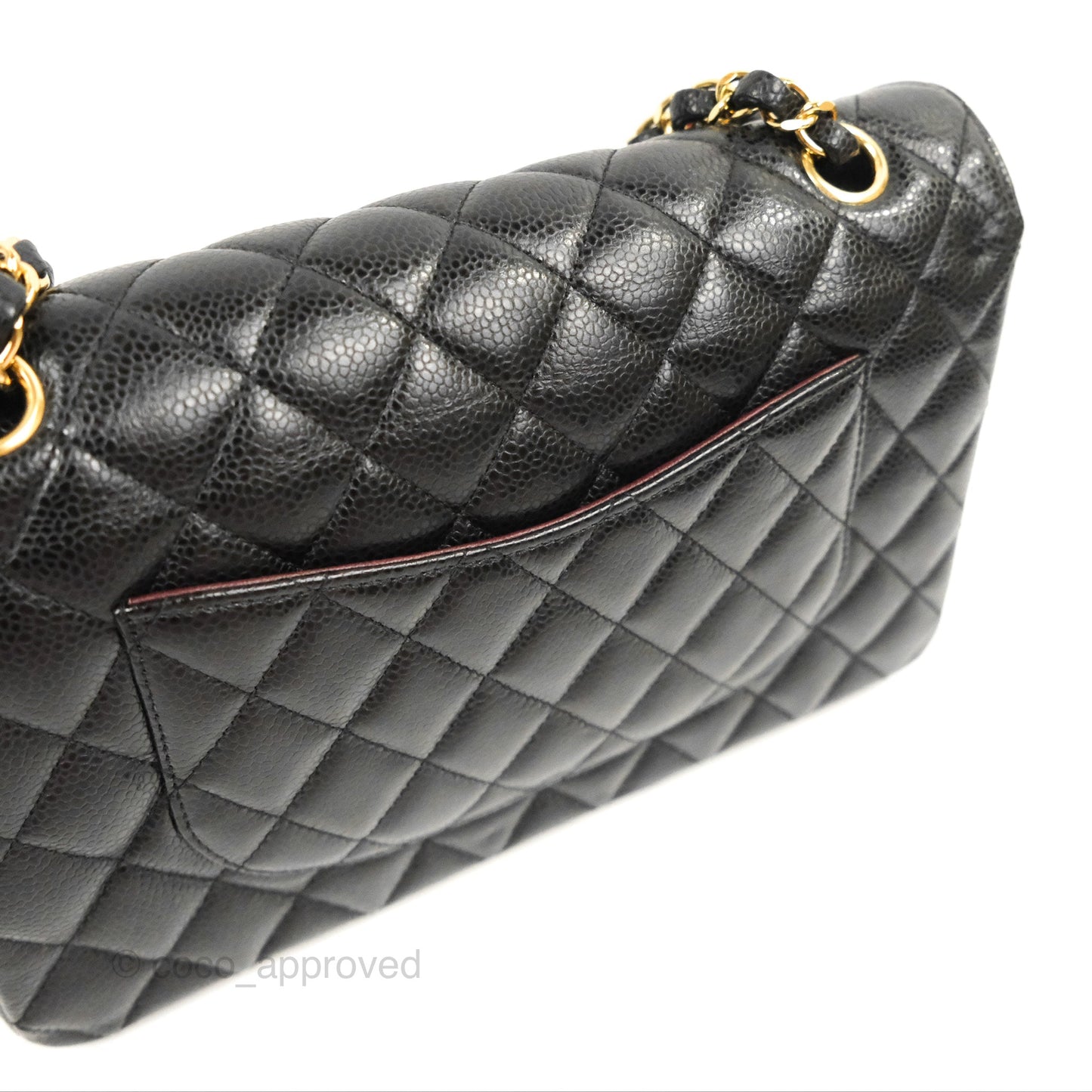Chanel Classic M/L Medium Flap Quilted Black Caviar Gold Hardware