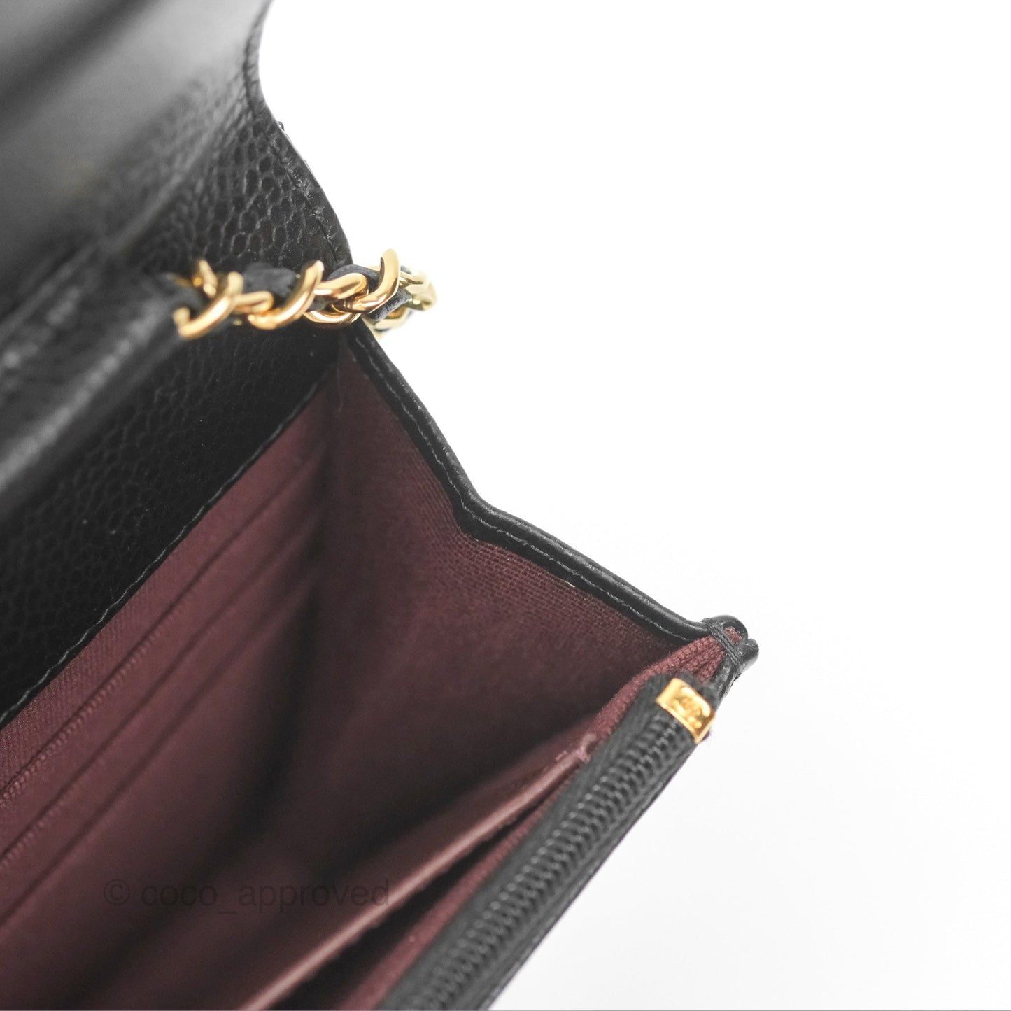 Chanel Quilted Classic Wallet On Chain WOC Black Caviar Gold Hardware
