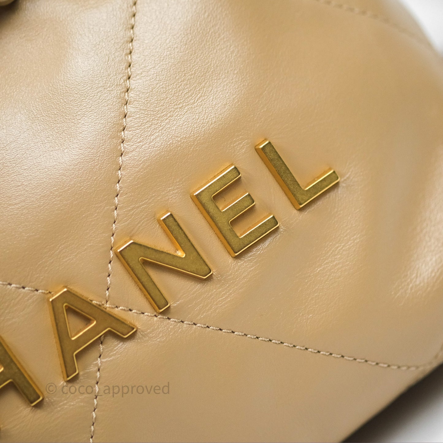 Chanel 22 Mini Bag Beige Shiny Crumpled Calfskin