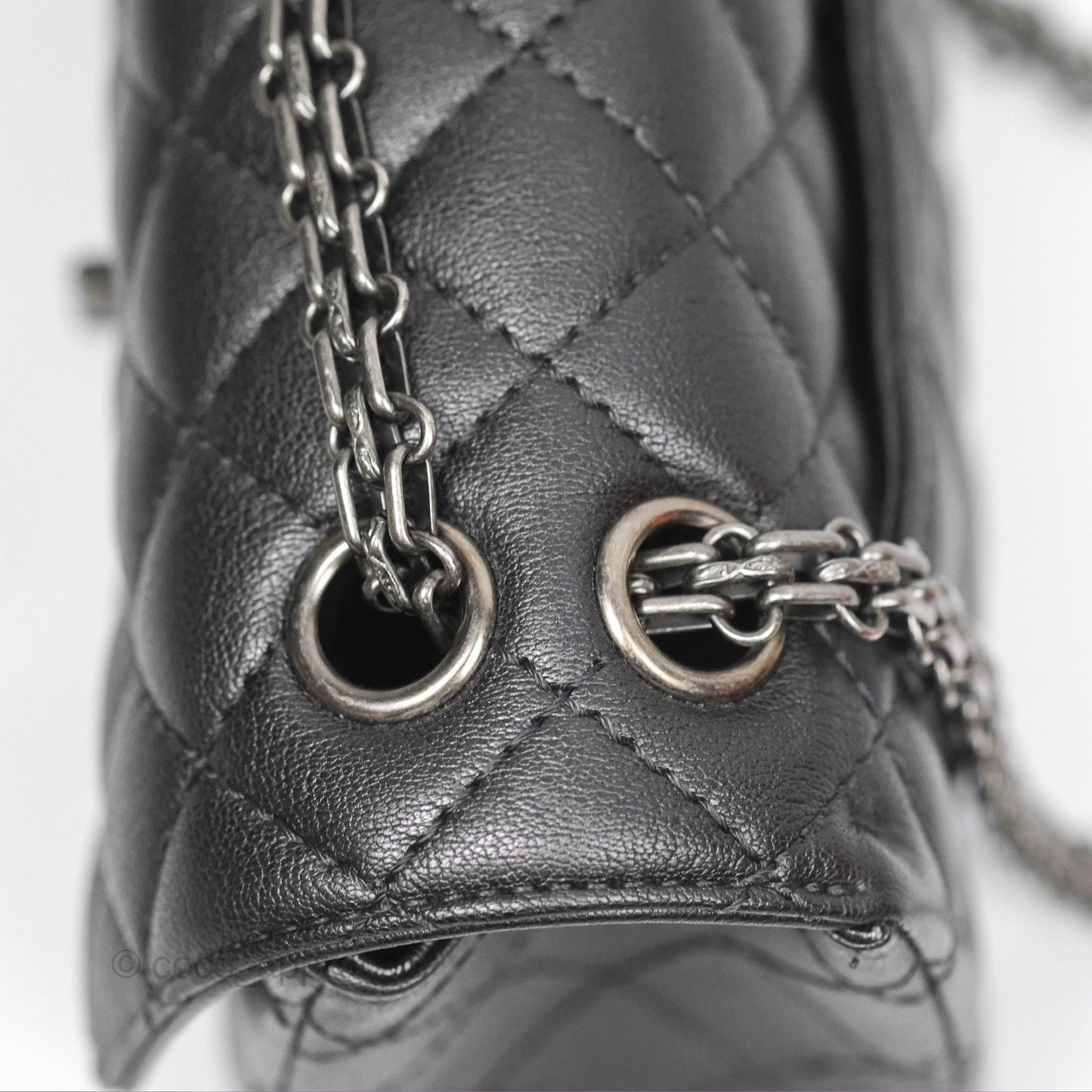 Chanel Mini Reissue 224 Dark Grey Grained Calfskin Ruthenium Hardware