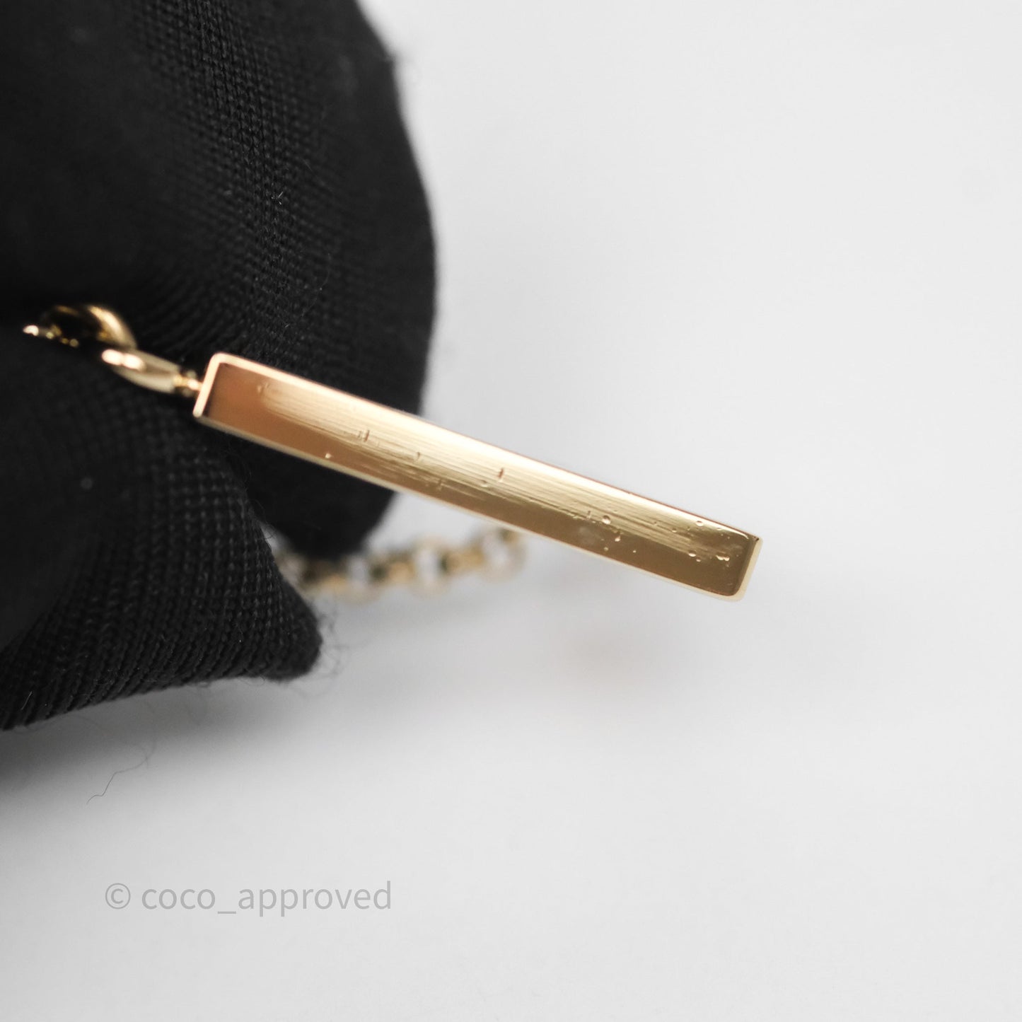 Chanel Letter Cha-Nel Logo Drop Earrings Gold Tone 20V