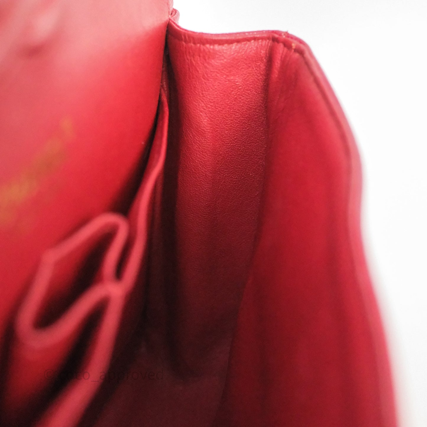 Chanel Classic M/L Medium Flap Quilted Red Caviar Gold Hardware