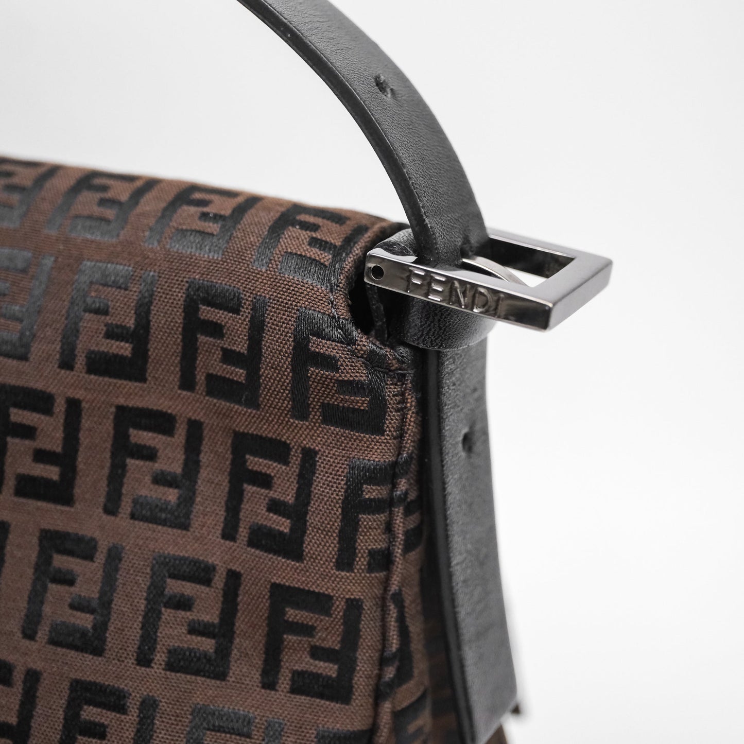 Fendi Vintage Mamma Baguette Bag Zucchino Dark Brown/ Black
