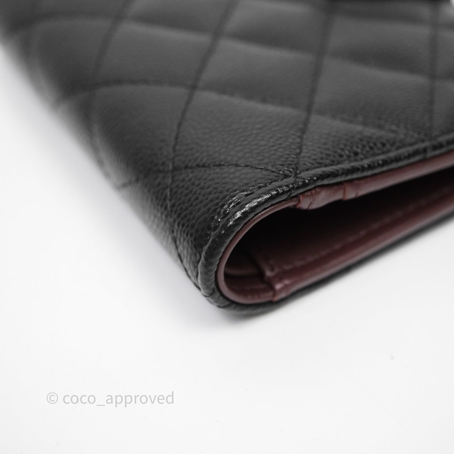 Chanel Classic Quilted Passport Holder Black Caviar Gold Hardware