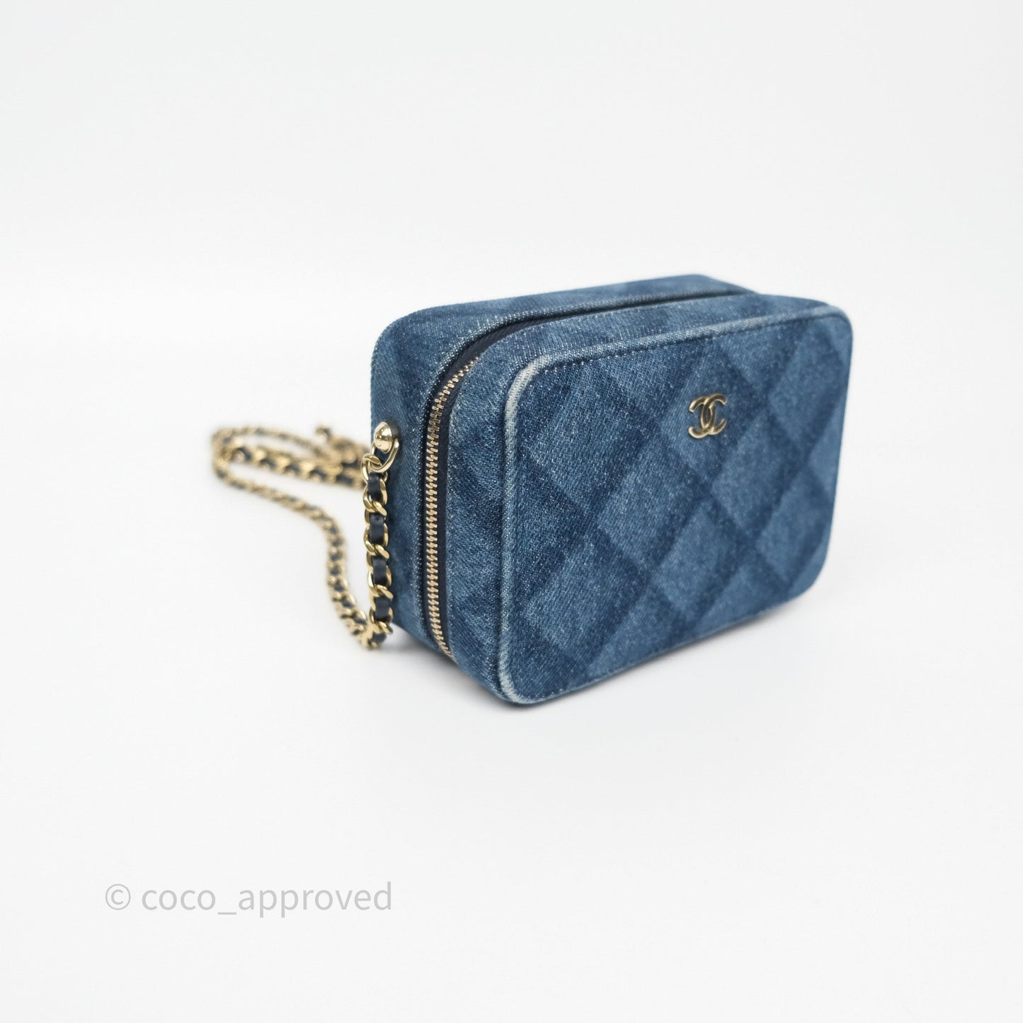 Chanel Camera Bag Quilted Denim Gold Hardware