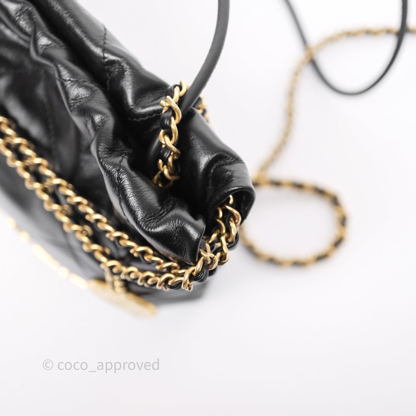 Chanel 22 Mini Bag Black Crumpled Calfskin