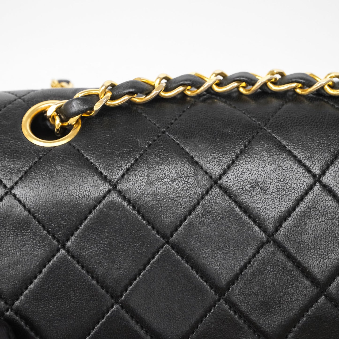 Chanel Vintage Medium Classic Flap Black Lambskin 24K Gold Hardware