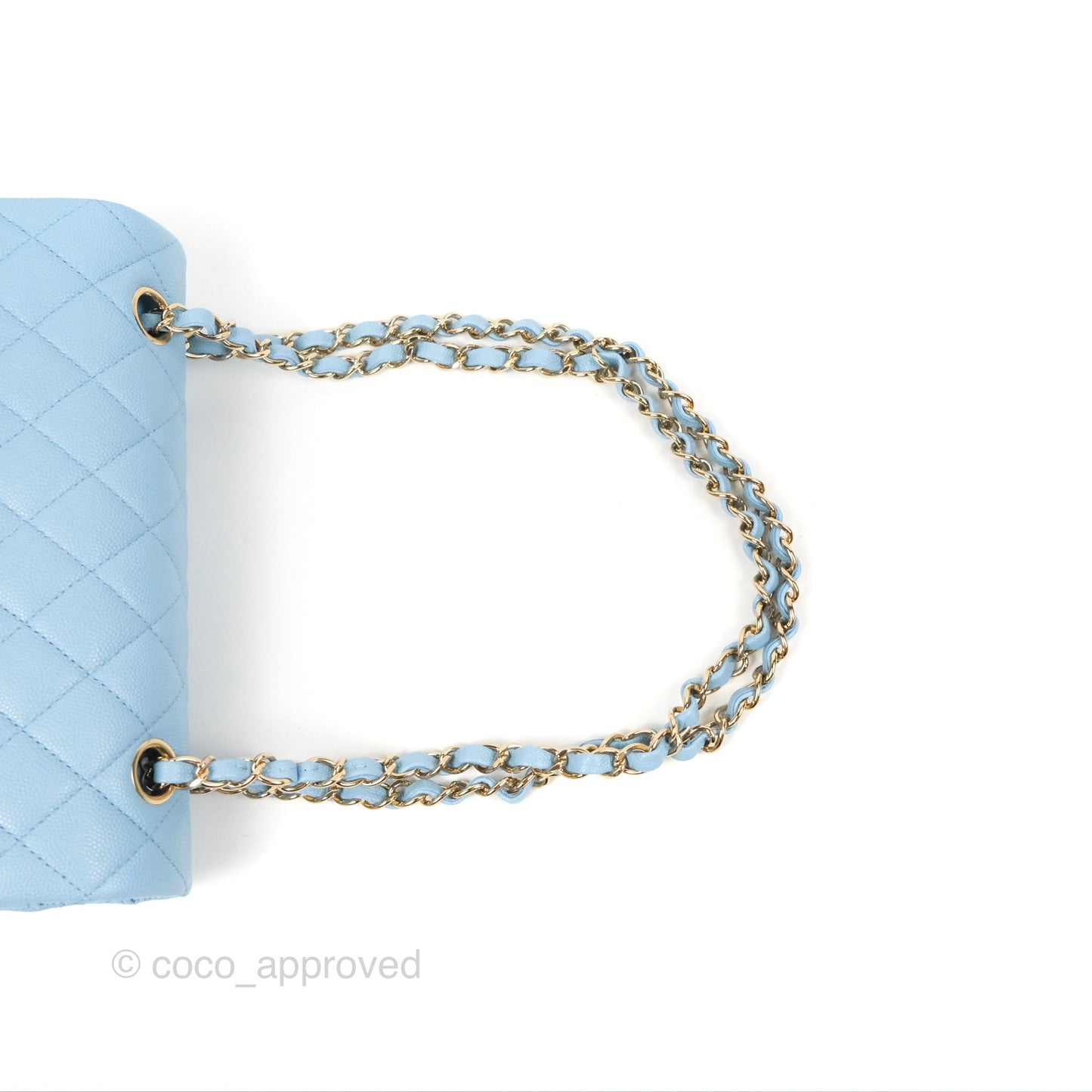 Chanel Small Classic Quilted Flap Blue Caviar Gold Hardware 22S