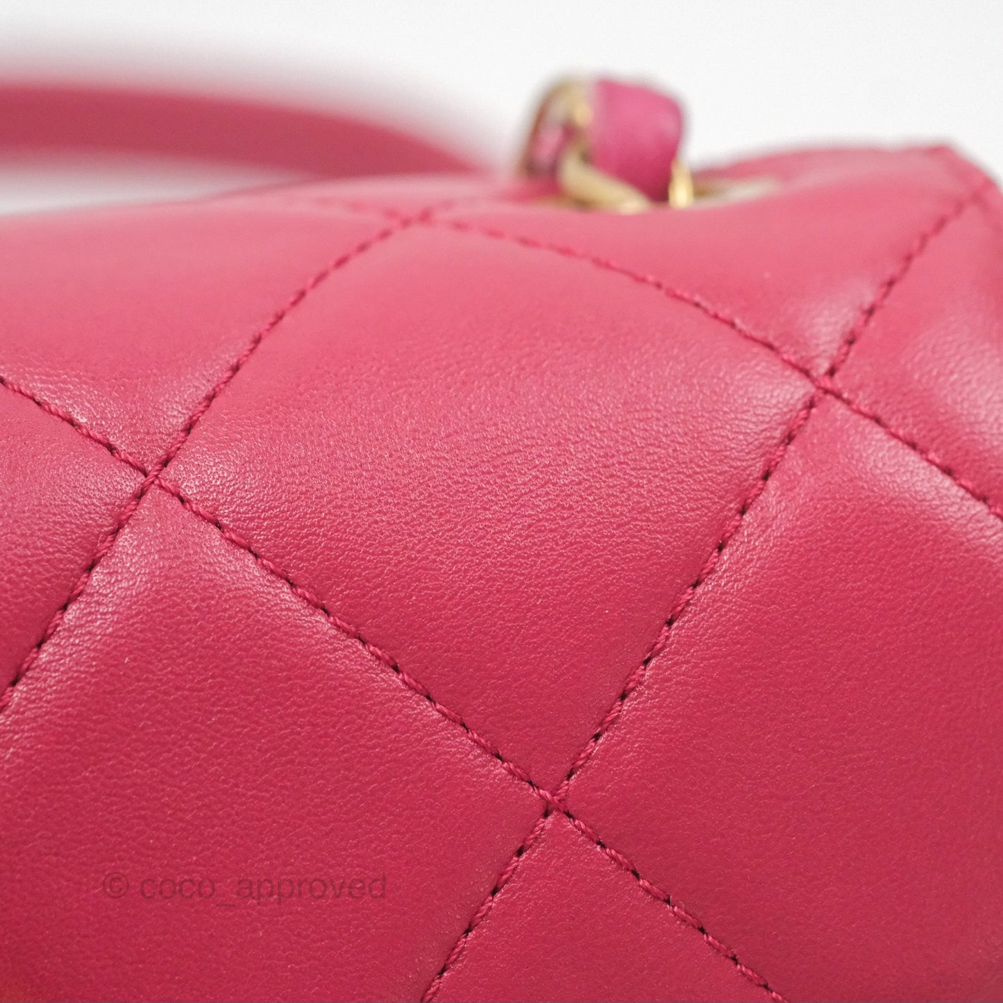 Chanel Diamond Lock CC Flap Bag Pink Lambskin Gold Hardware