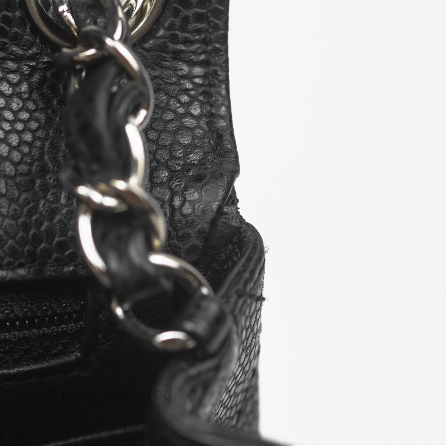 Chanel Mini Square Flap Quilted Black Caviar Silver Hardware