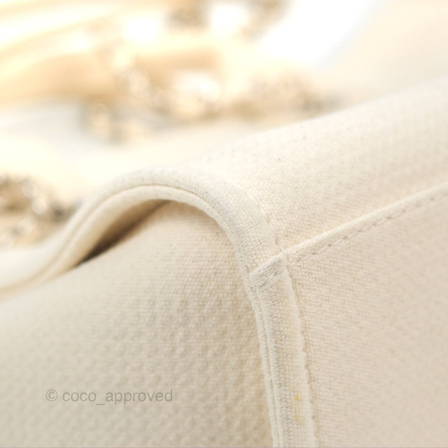 Chanel New Small Deauville Cream Ivory Canvas
