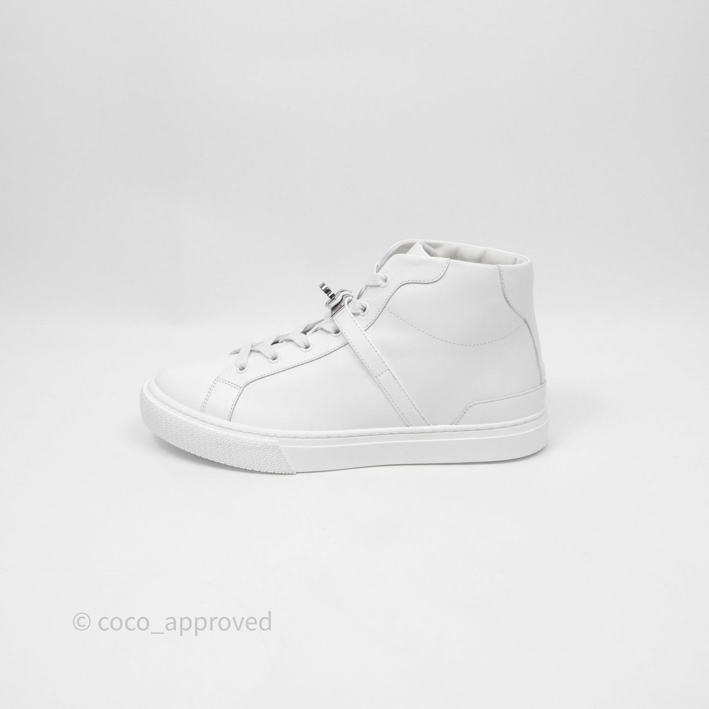 Hermès Daydream High-Top White Sneakers Kelly Buckle Size 40