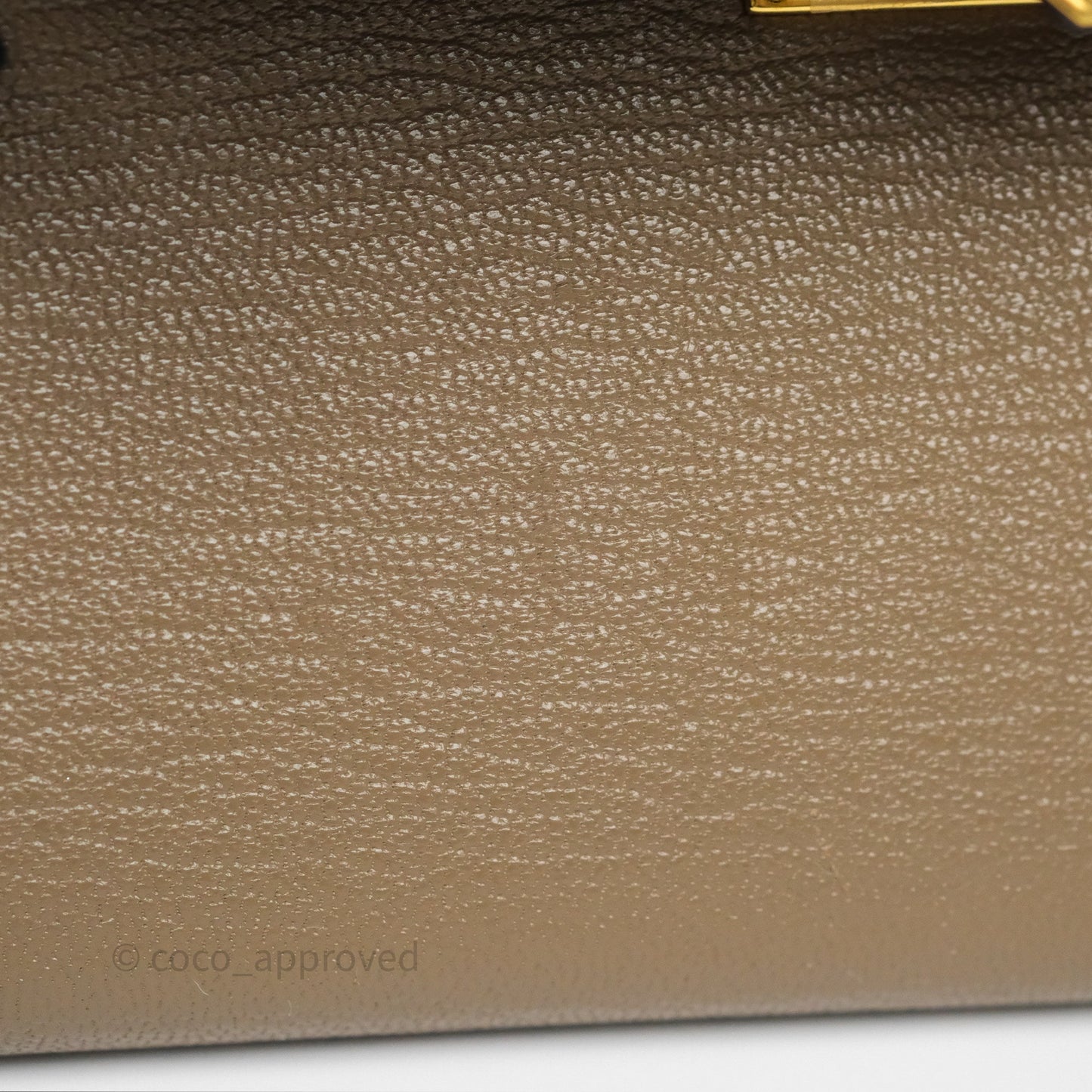 Hermès Kelly To Go Wallet Etoupe 18 Chevre Mysore Gold Hardware