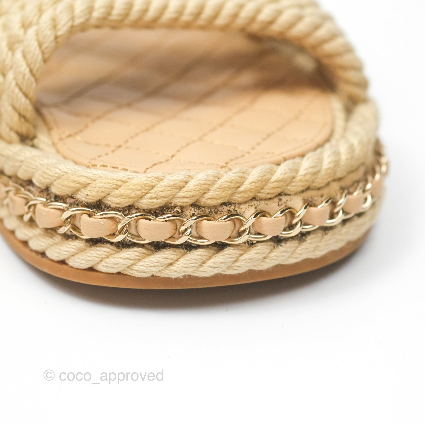 Chanel Cord Chain Slides Size 39