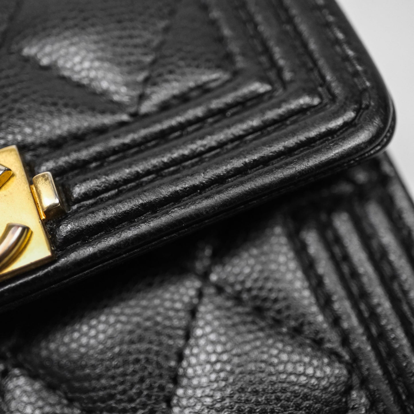 Chanel Small Boy Flap Wallet Black Caviar Gold Hardware