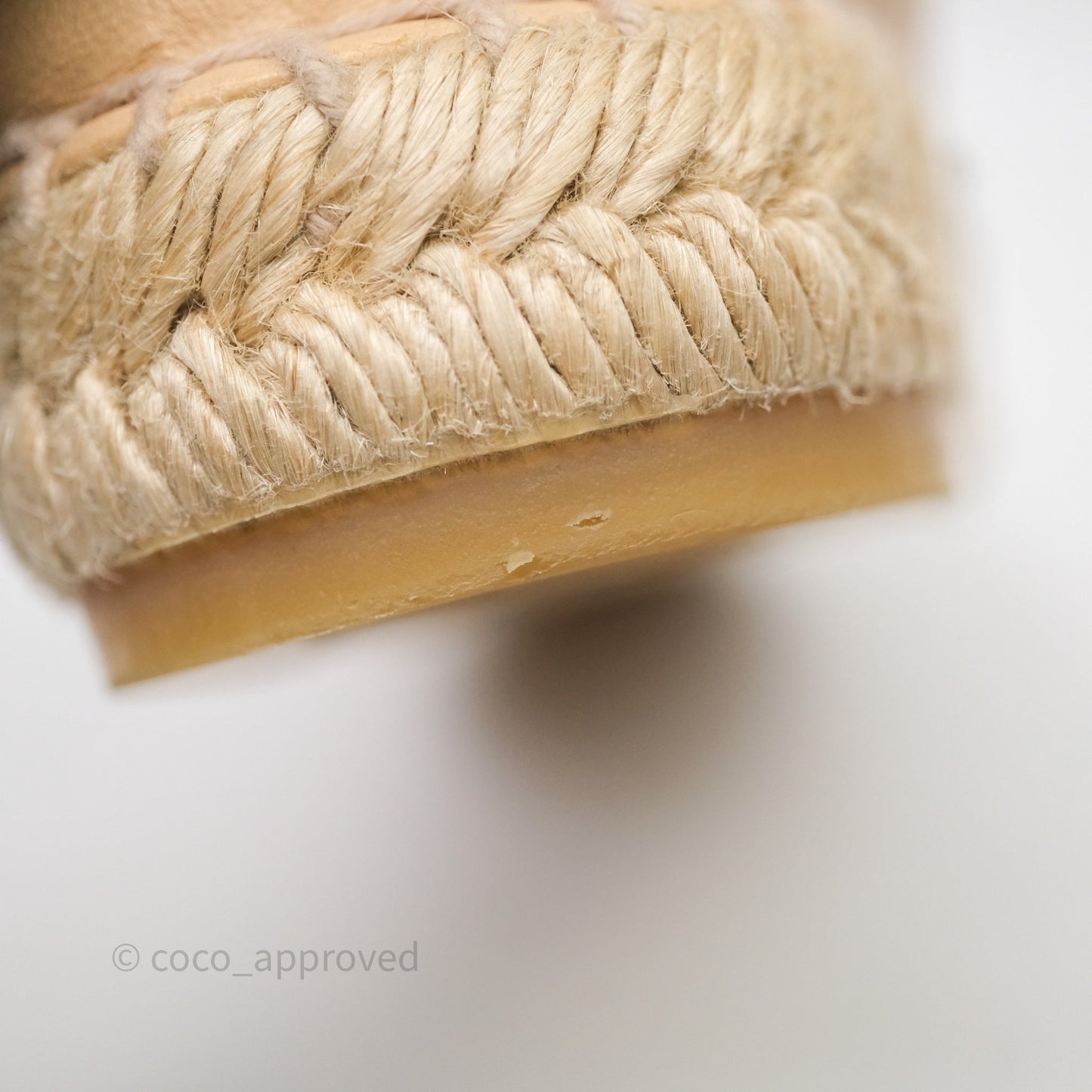 Chanel CC Espadrilles Beige Black Lambskin Size 37
