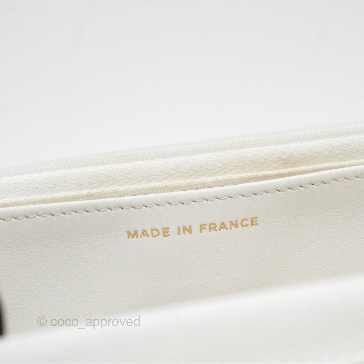 Chanel Quilted Classic Wallet on Chain WOC White Caviar Gold Hardware