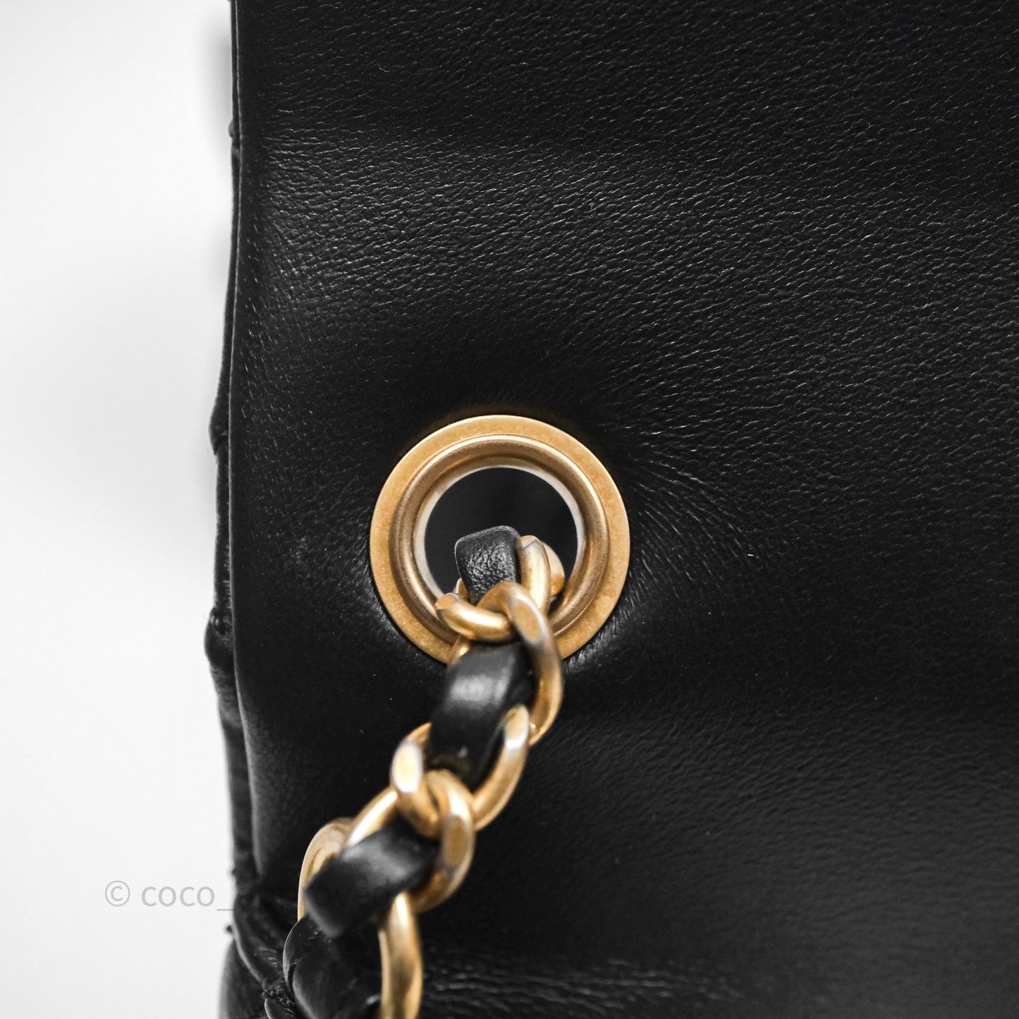 Chanel Romance Mini Square Flap Black Lambskin Aged Gold Hardware