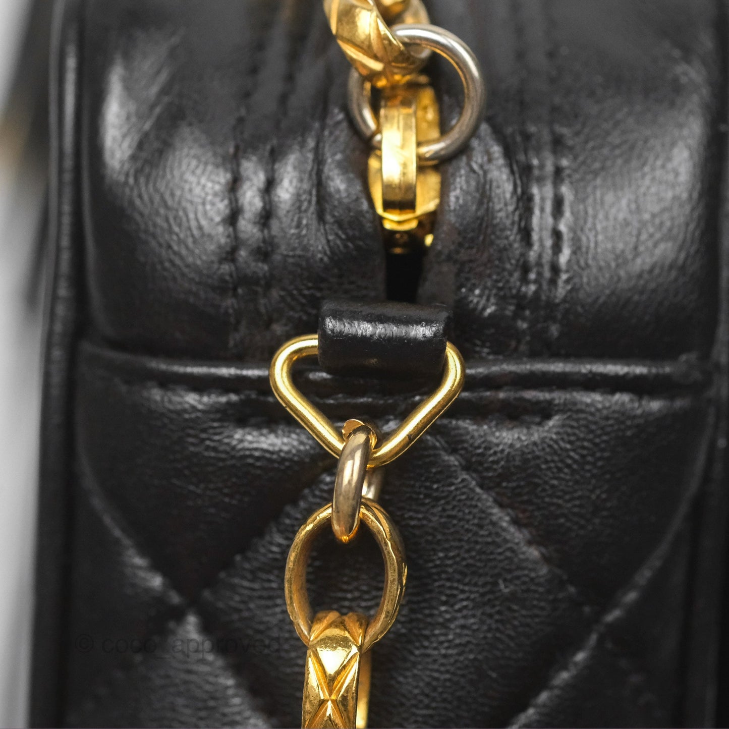 Chanel Vintage Diana Fringe Camera Bag Black Lambskin 24K Gold Hardware