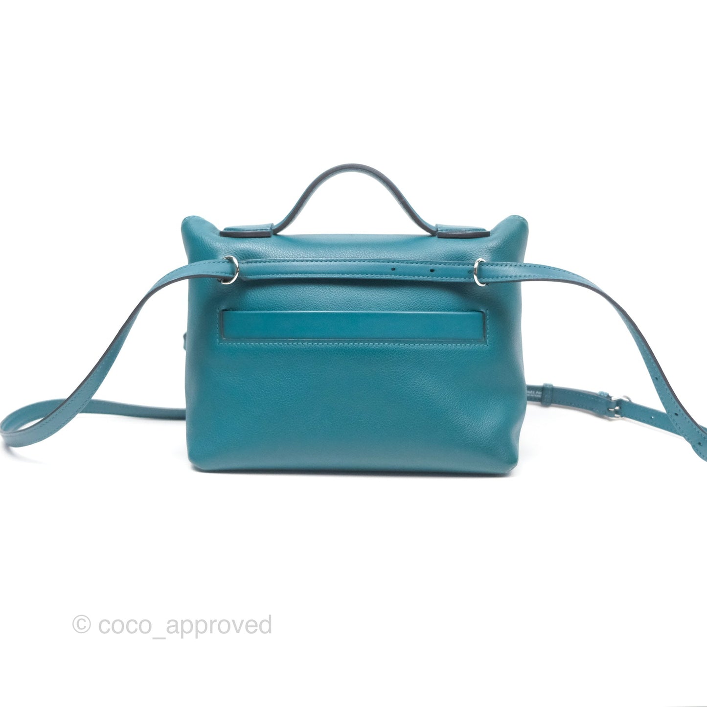 Hermès 24/24 21 Mini Vert Bosphore Evercolor Swift Palladium Hardware