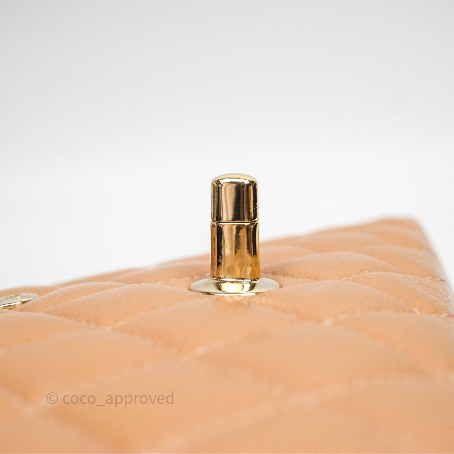 Chanel Classic M/L Medium Flap Quilted Beige Caviar Gold Hardware