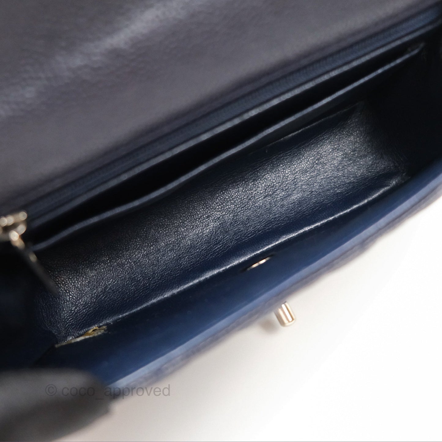 Chanel Mini Rectangular Quilted Dark Navy Caviar Silver Hardware