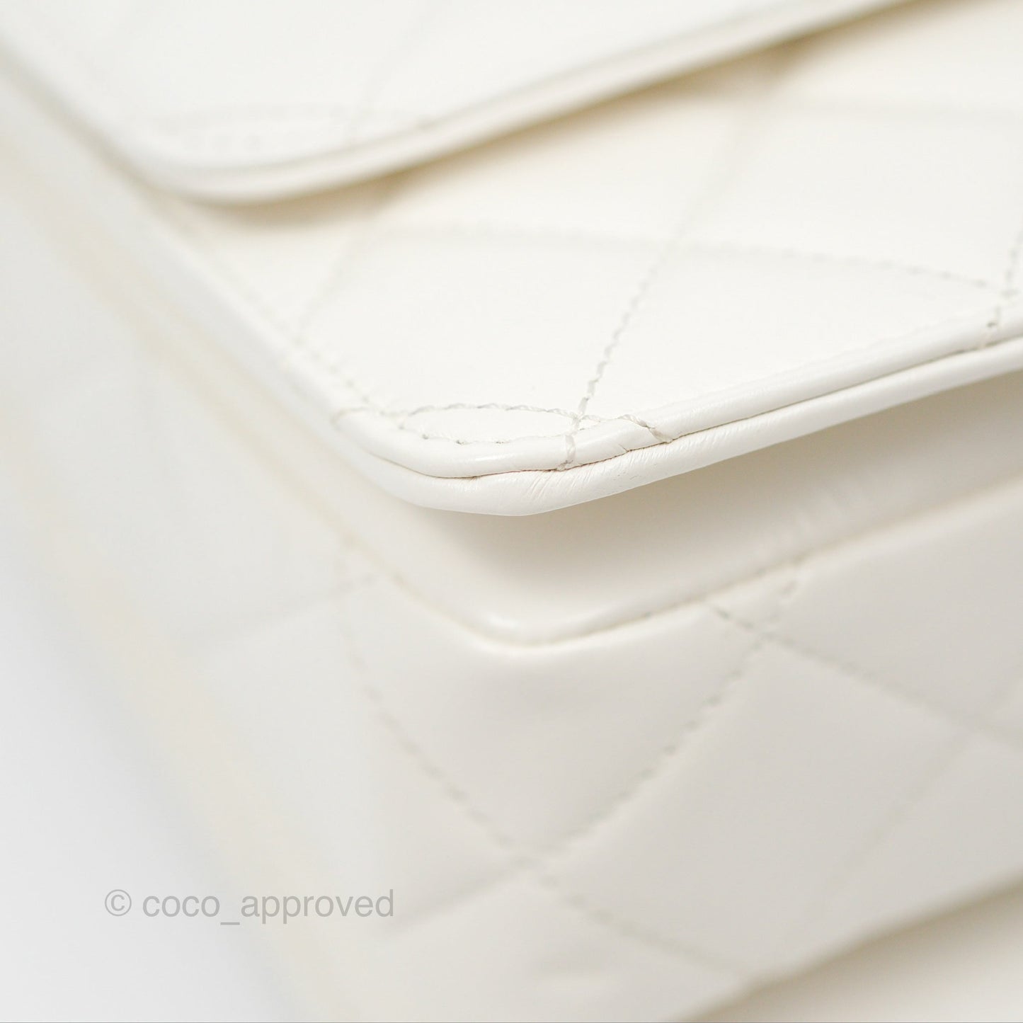 Chanel Rainbow Top Handle Flap Bag White Glazed Lambskin 23P