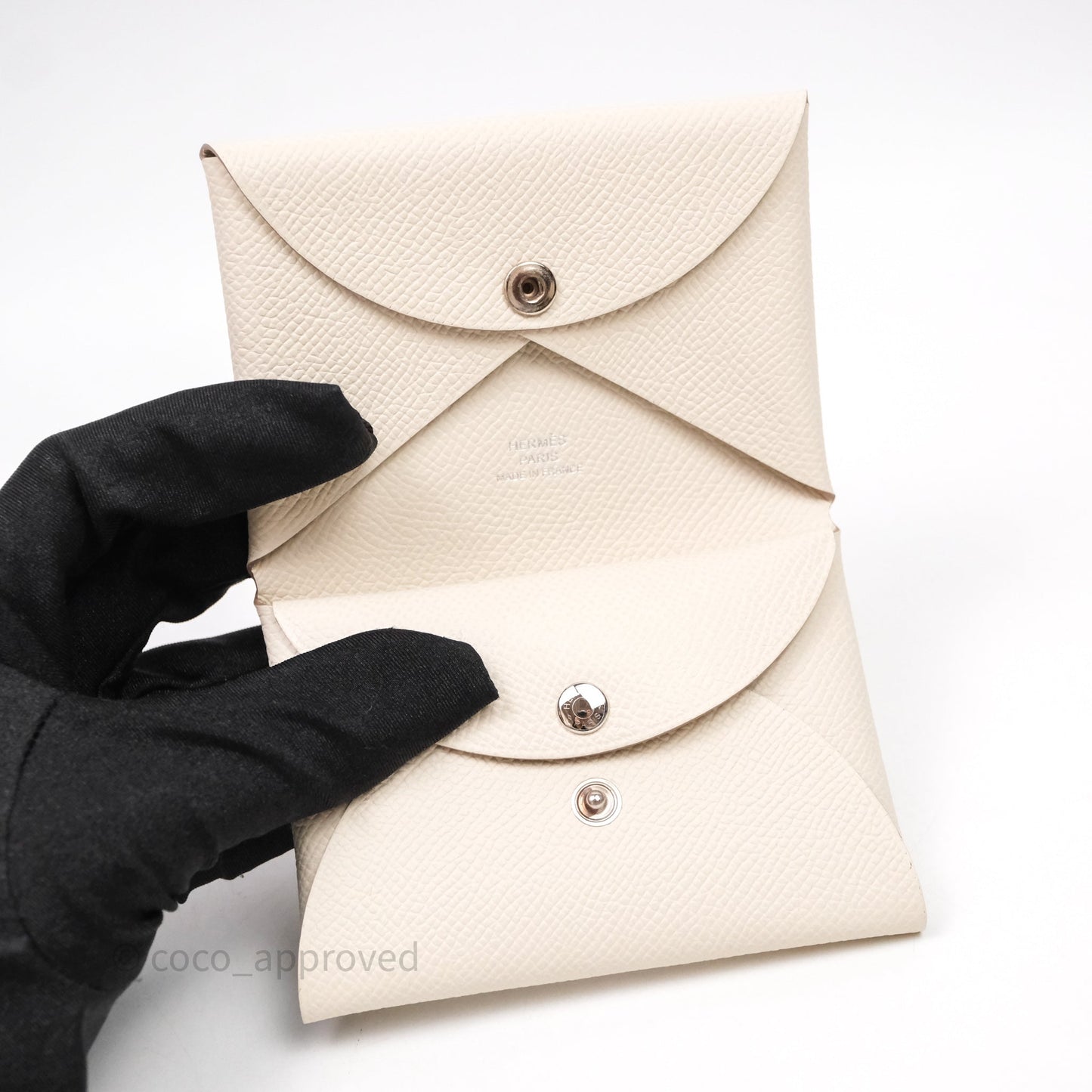 Hermès Calvi Duo Compact Card Holder Beton 8L Epsom