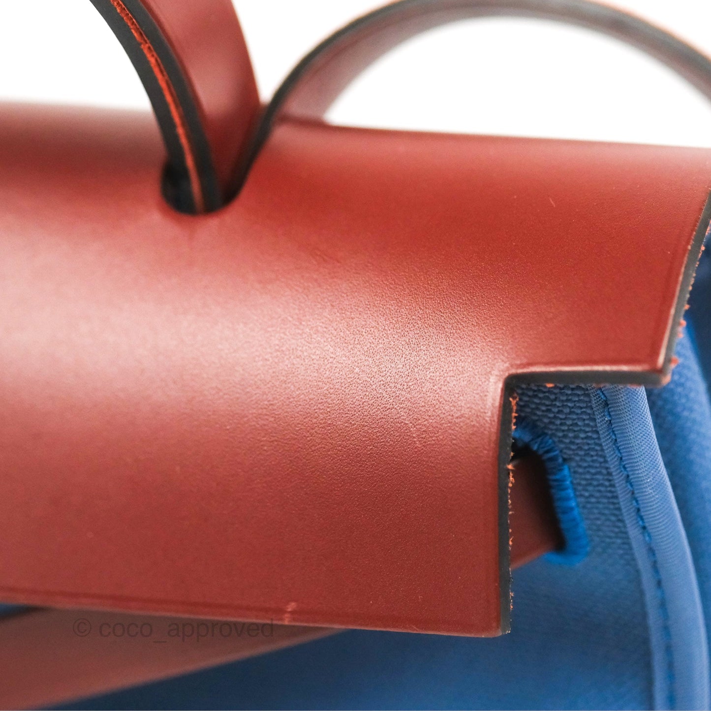 Hermès Herbag Zip 31 Rouge H/Bleu Agate Canvas Palladium Hardware