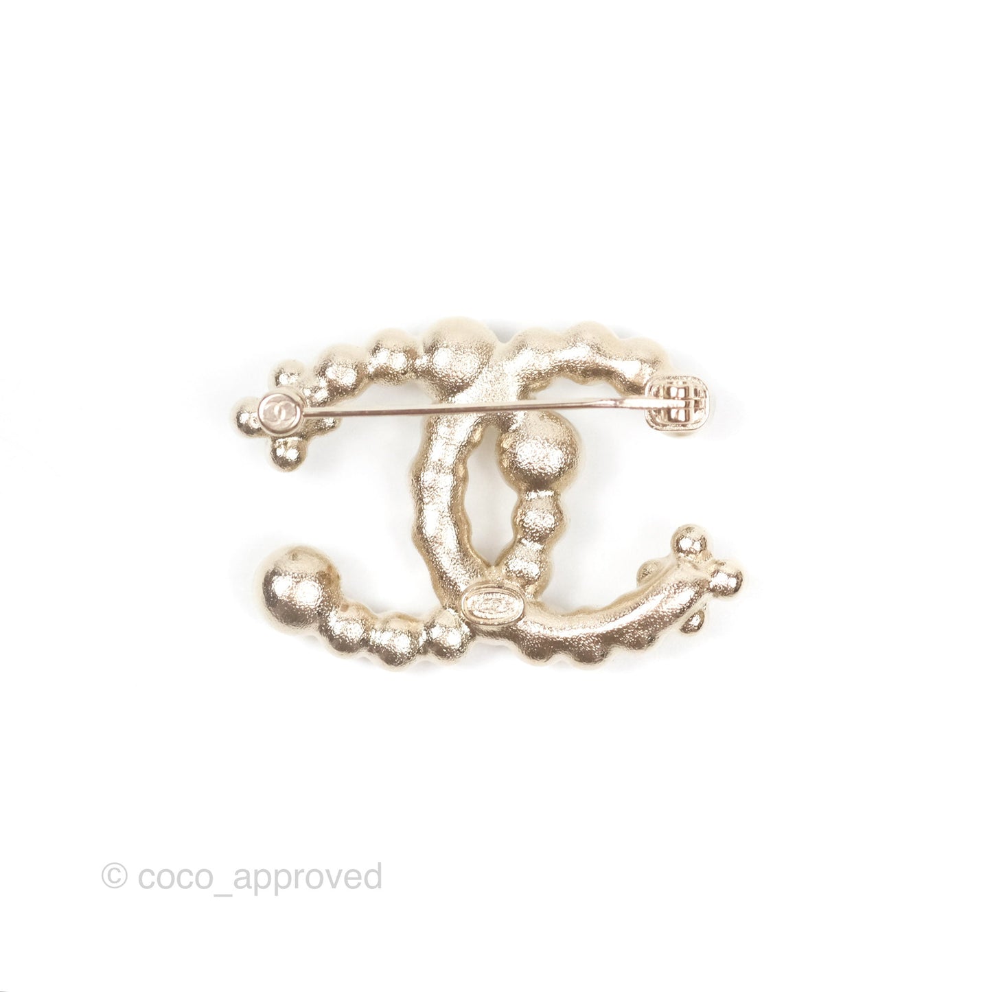 Chanel CC Resin Crystal Brooch Gold Tone 23A