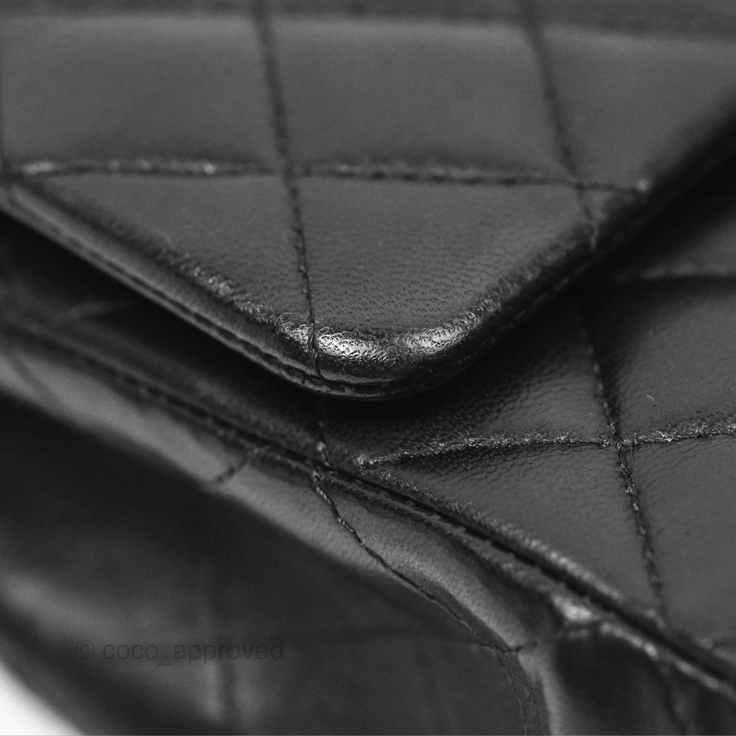 Chanel Classic M/L Medium Flap Quilted Black Lambskin Gold Hardware