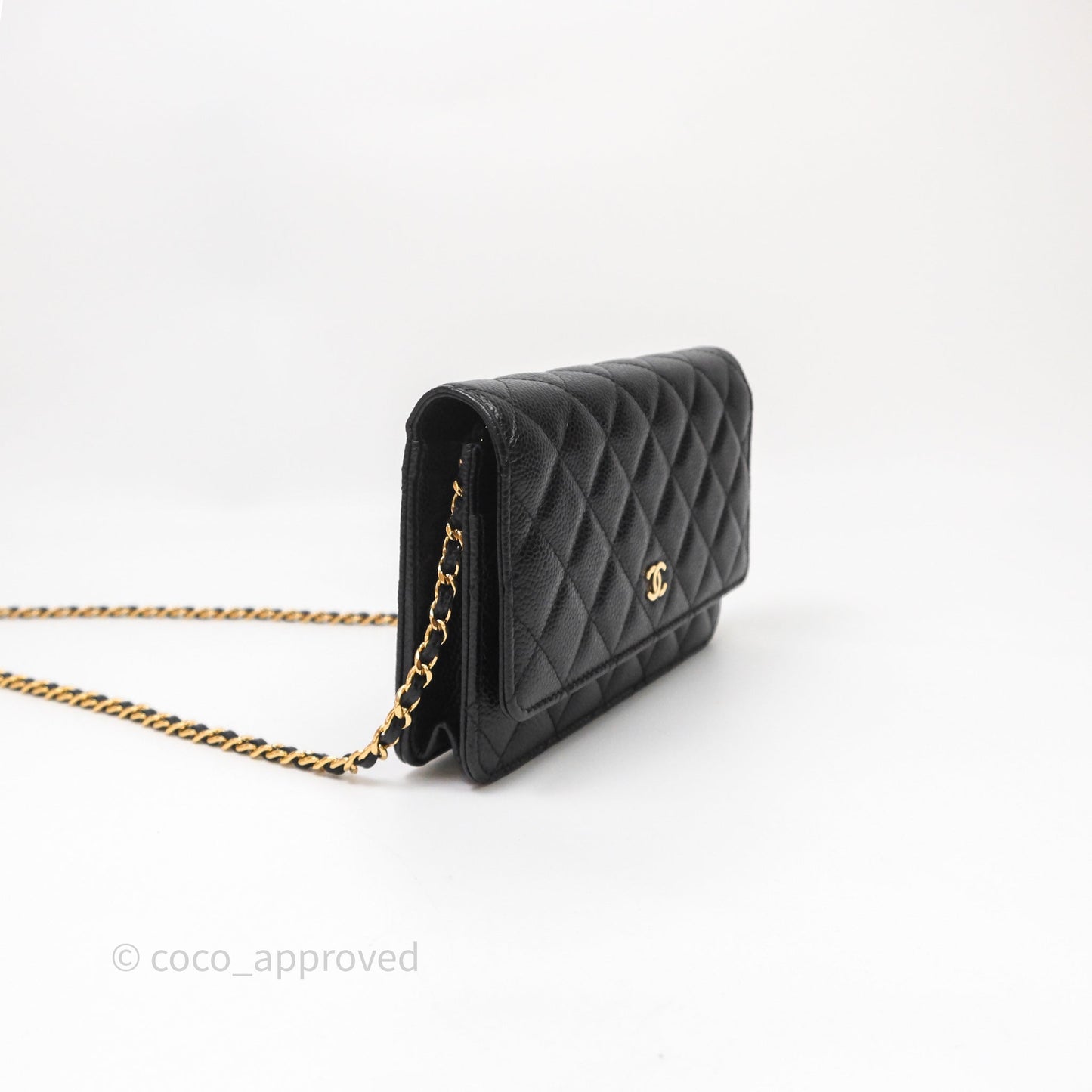 Chanel Quilted WOC Black Caviar Gold Hardware