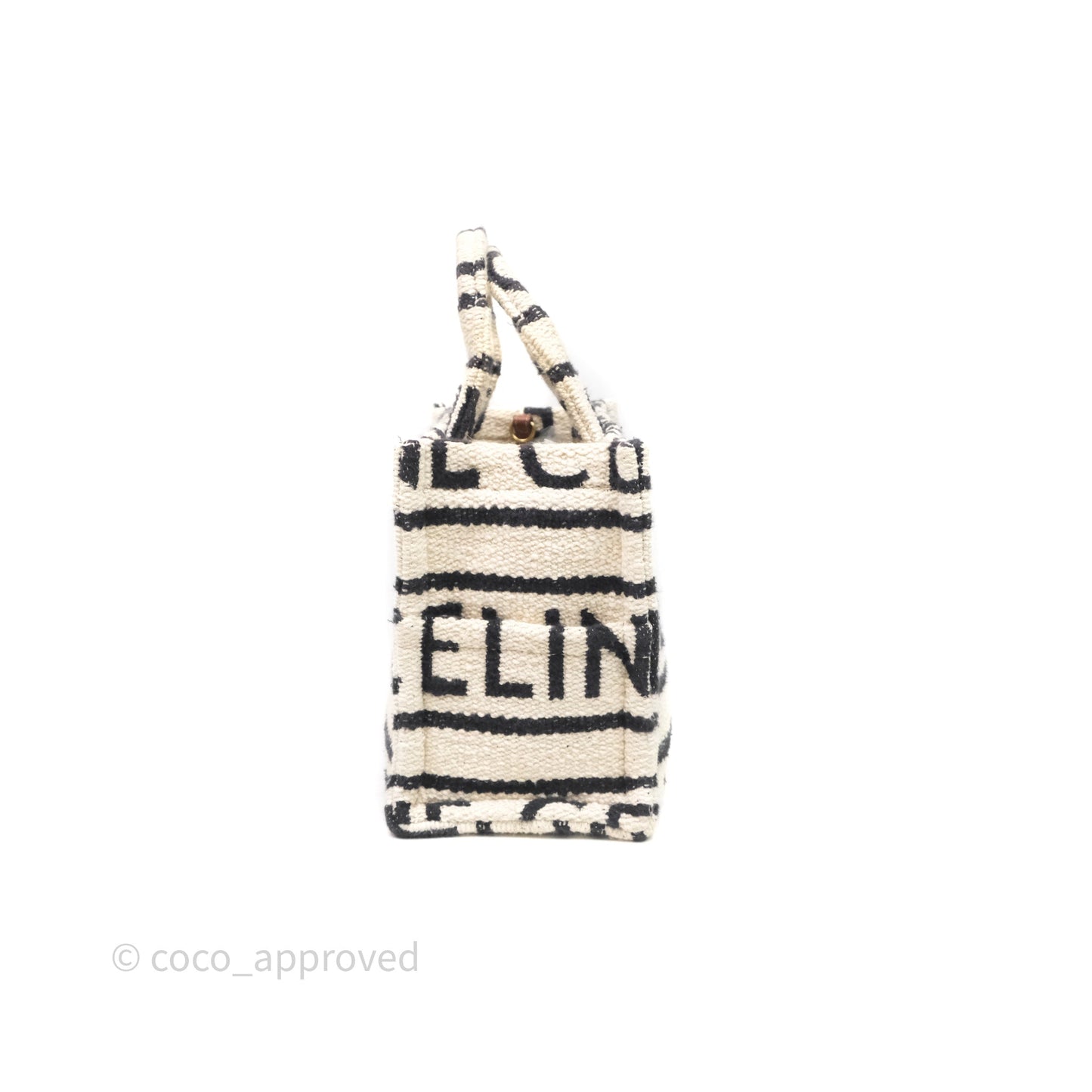 Celine Small Cabas Thais Textile with Celine All-Over White