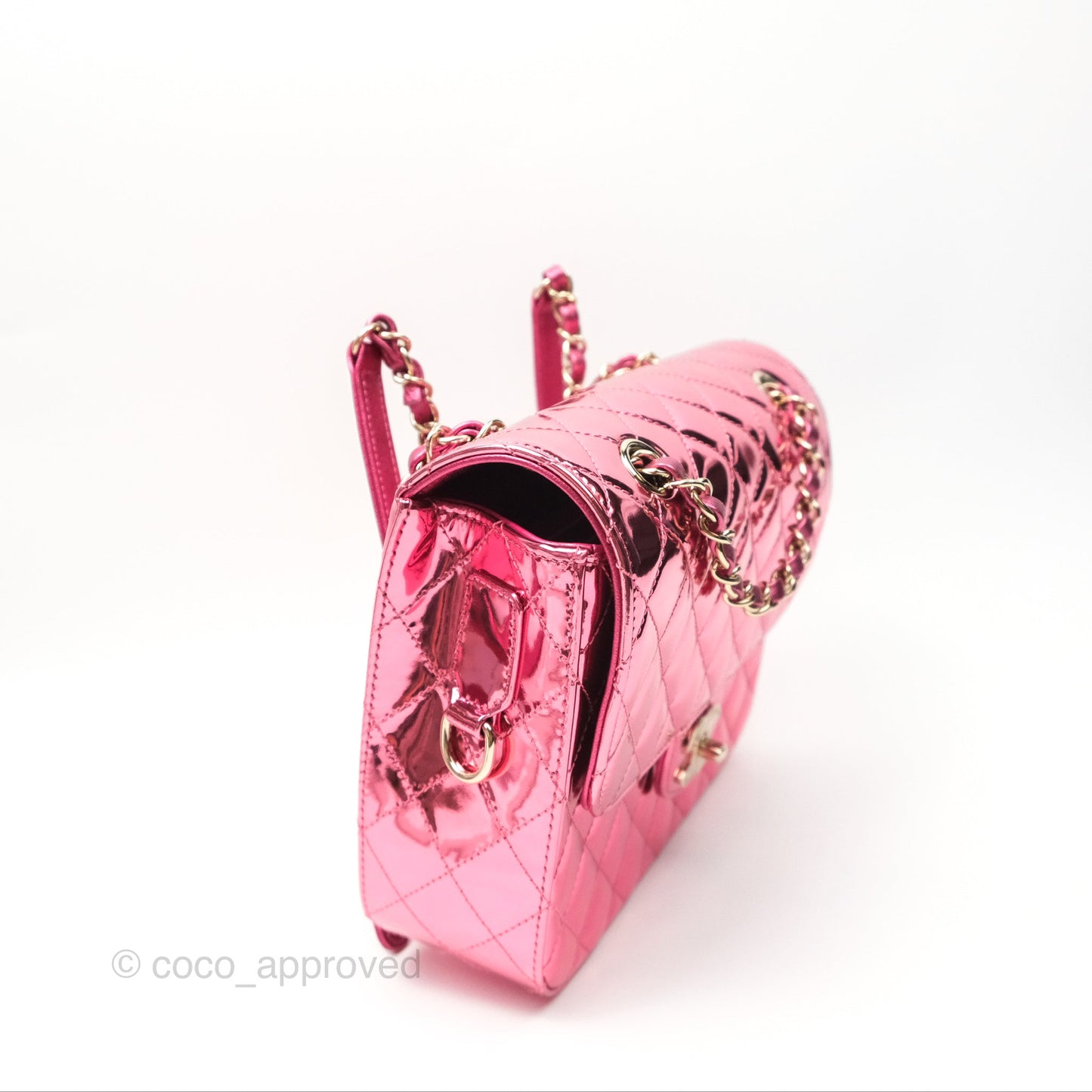 Chanel Small Flap Star Backpack Metallic Pink Mirror Calfskin Gold Hardware 24C
