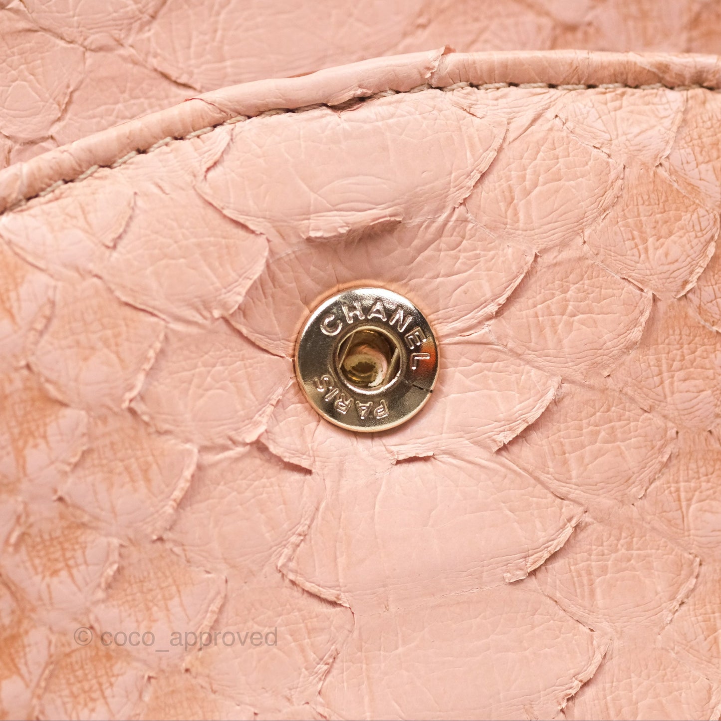 Chanel Jumbo Double Flap Python Pink Gold Hardware