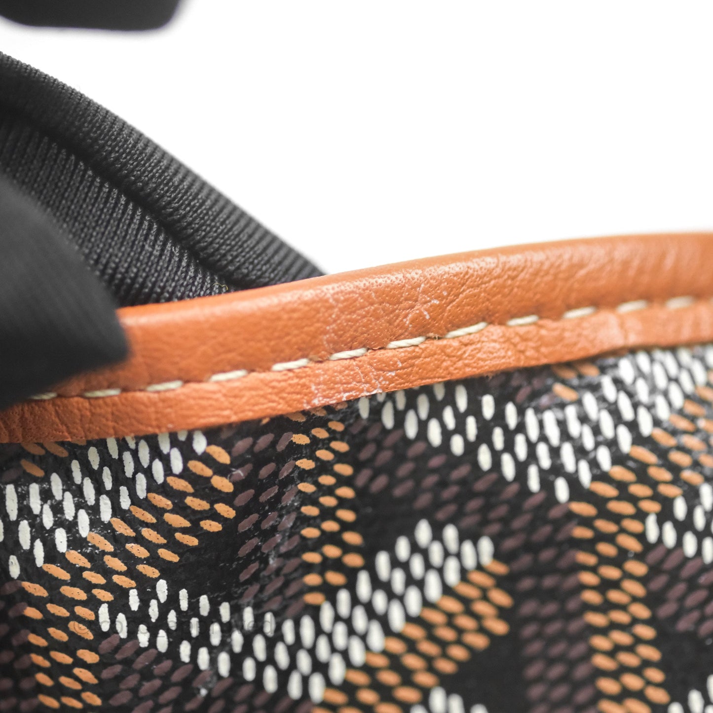 Goyard Anjou Mini Bag Goyardine Canvas Black/Tan